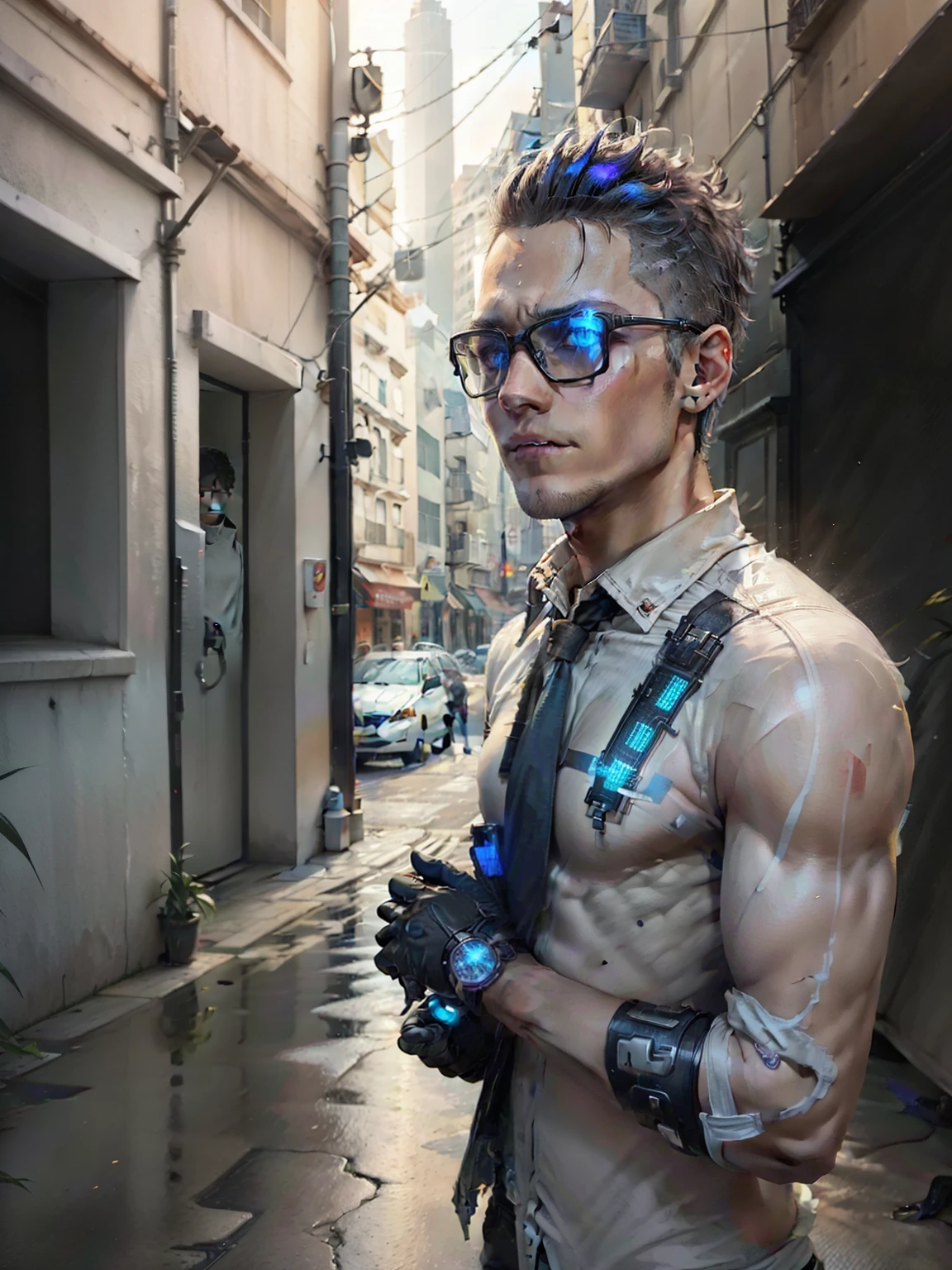 Change background cyberpunk handsome boy realistic face 8kultra realistic