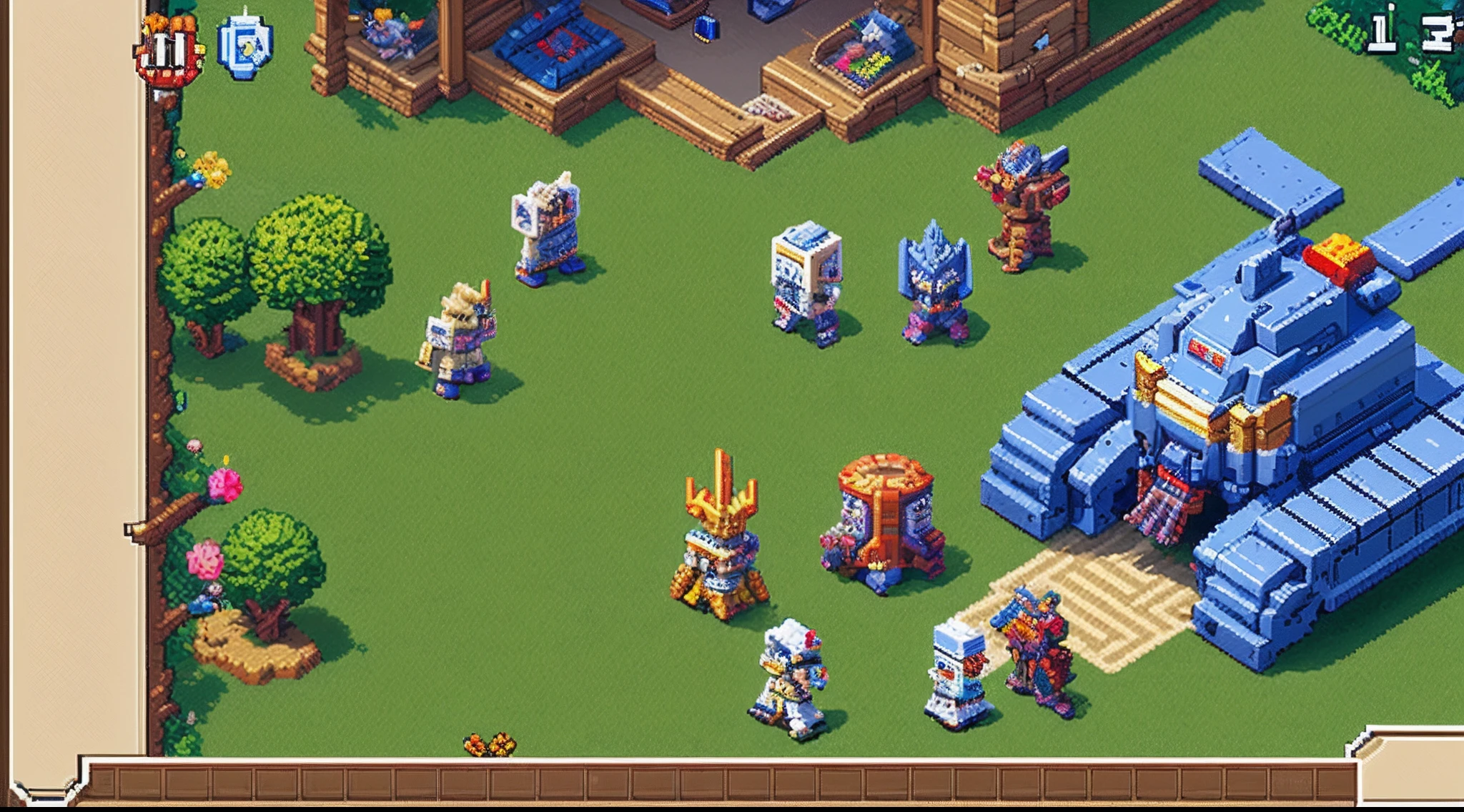 pixel game，character  design，super mecha，All kinds of artillery， Pixel art #pixelart