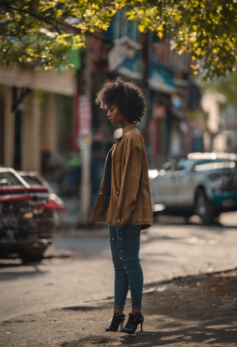 African American girl about 25 years old 8 inches long curly hair, curly and short top hair, Short black curly hair, Short curly hair, curly bang, very short curly hair, Messy curls, Curly Black Hair Natural black hair,Street photography,Street photography,