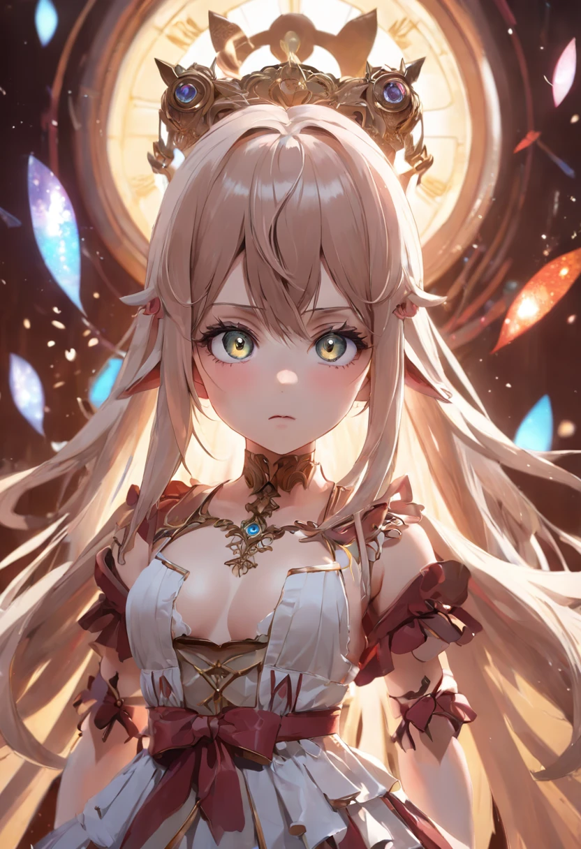 (Extremely detailed CG Unity 16k wallpaper:1.1), (Noise Removal Strength: 1.45), (tmasterpiece:1.37), {Extremely detailed 8k wallpaper}, {Masterpiece}, {Best quality}, {{{{{doll}}}}}, {{JDM}}, Dolls, puppet, {Ball joints}, {{{{lifeless}}}}, {{{inorganic}}}, {1girll}, Beautiful and detailed glass eyes, Handle Hair, ornate hair, Expressionless, indifferent, Hyperrealistic, Gothic, Classical decoration, Sit, zoom in on eyes, focused on the eyes, {{silk thread}}, Rococo style, god light, Sparkle, Glowing light