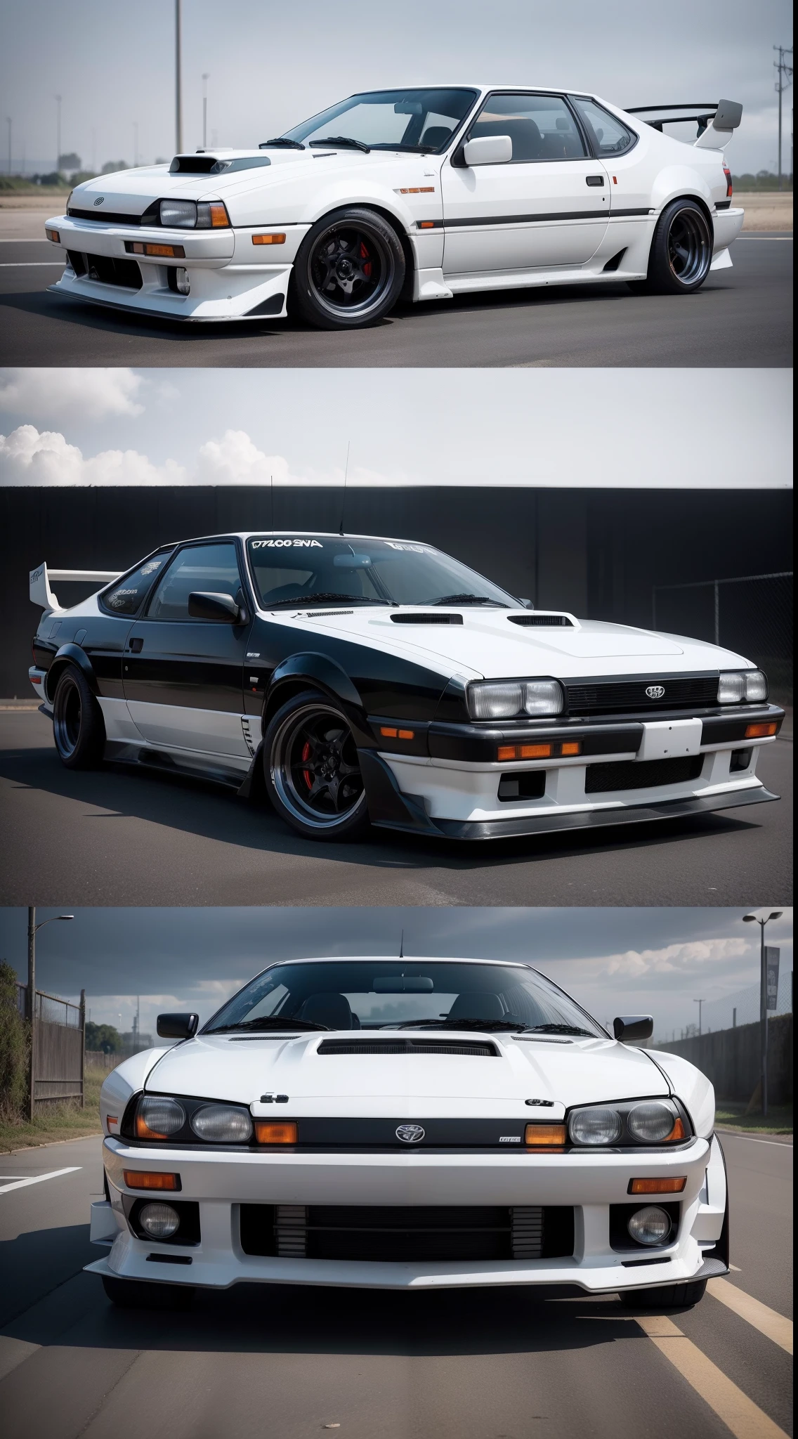 Fujiwara Tofu,Toyota AE86 car,Black and white,HD 86K,Side view of the car at a 45-degree angle