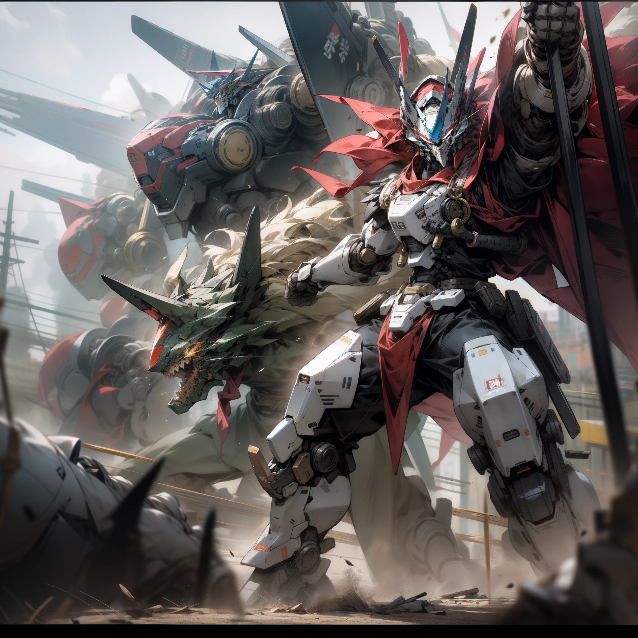 mirai,mechs,Ancient armor,samurais
