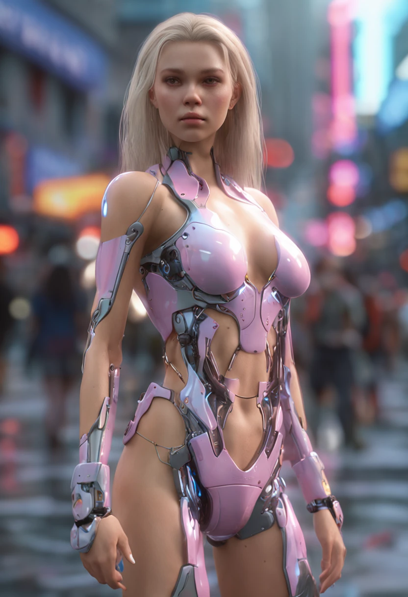 p-quality、8K Masterpiece、超A high resolution、(Photorealsitic:1.3)、Raw photo、1人、20 year old Eastern European woman,ue,blonde hair、glowy skin、1 Cyberpunk Super Beauty、((super realistic details))、portlate、globalillumination、Shadow、octan render、8K、ultrasharp、(breast size:0.1)、Raw skin is exposed in cleavage、metals、cold color、、highly intricate detail、Realistic light、CGSoation Trends、Beautiful eyes、radiant eyes、Facing the camera、neon details