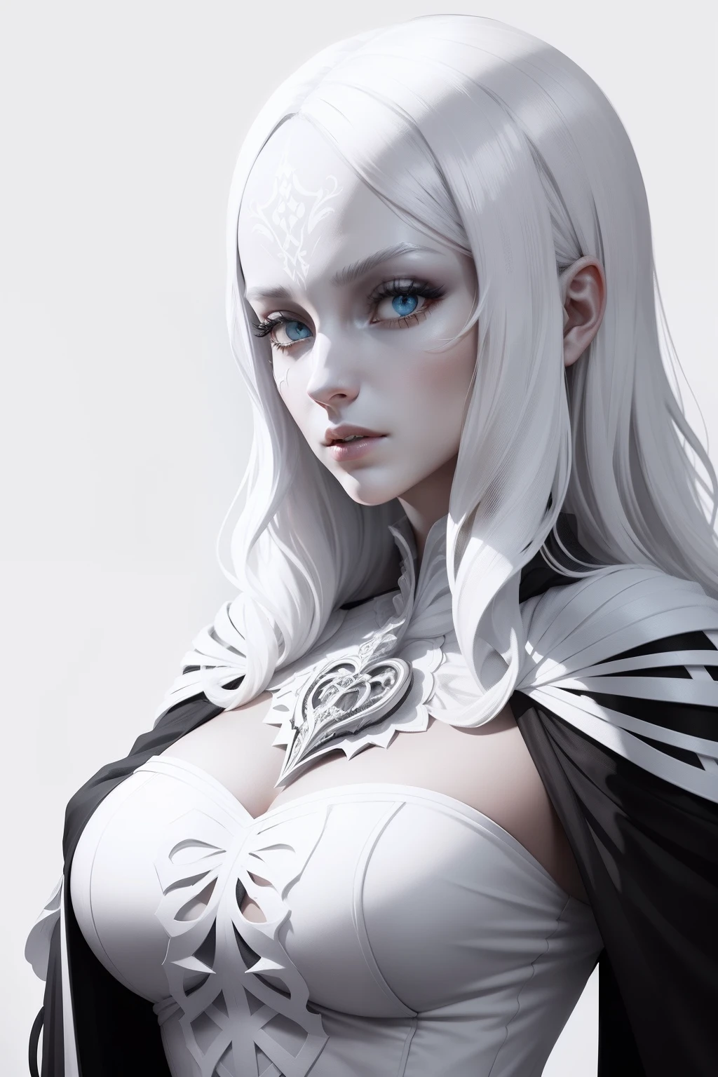 full bodyesbian, The Lich in the wizarding game, b/w Silhouette art, full white,White background, Sketch style, (((((White background))))), Use only outlines., Line art, Clean line art, White background, Sketch style