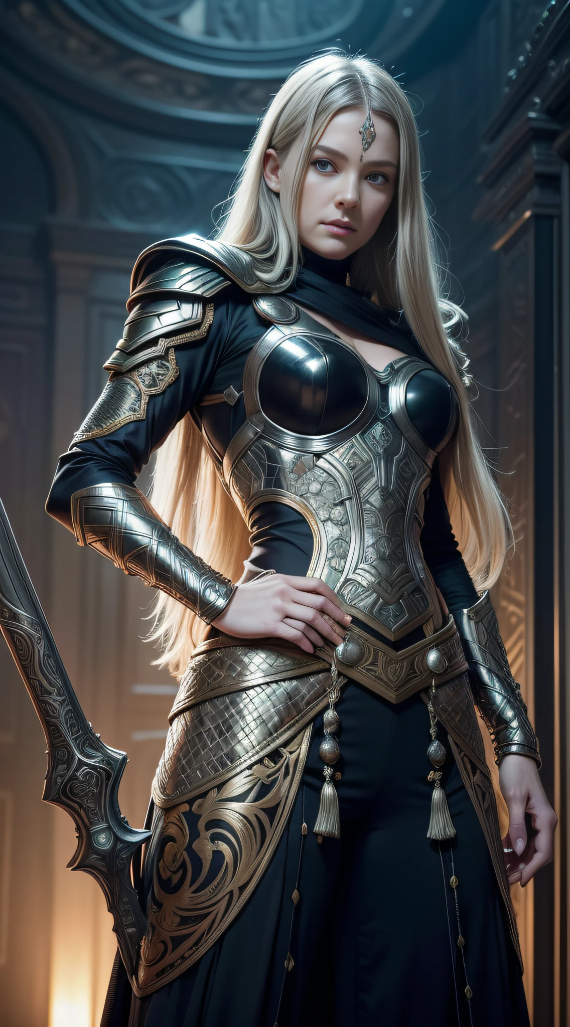 Un rendu octane de la merveille de Thor par Tsutomu nihei, Chromed silk with intricate ornate woven gilded filiegree, Dark and mysterious background , complexe, highly detailed, digital painting, ArtStation, lisse, mise au point nette, illustration, dessins de Krenz Cushart et Artem Demura et alphonse mucha