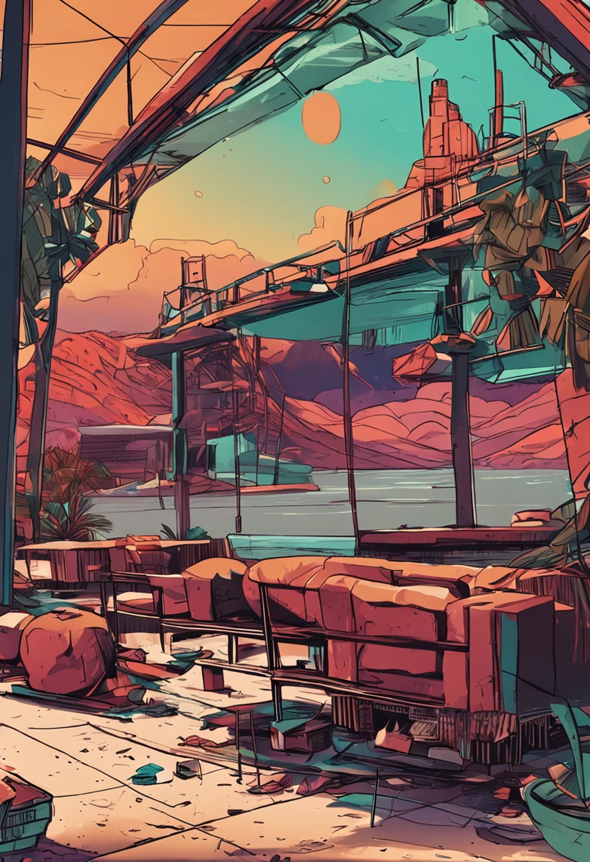 montagem de uma sala de cinema montada em algum planeta distante em formato paisagem para thumbnail ou foto de capa para o youtube
