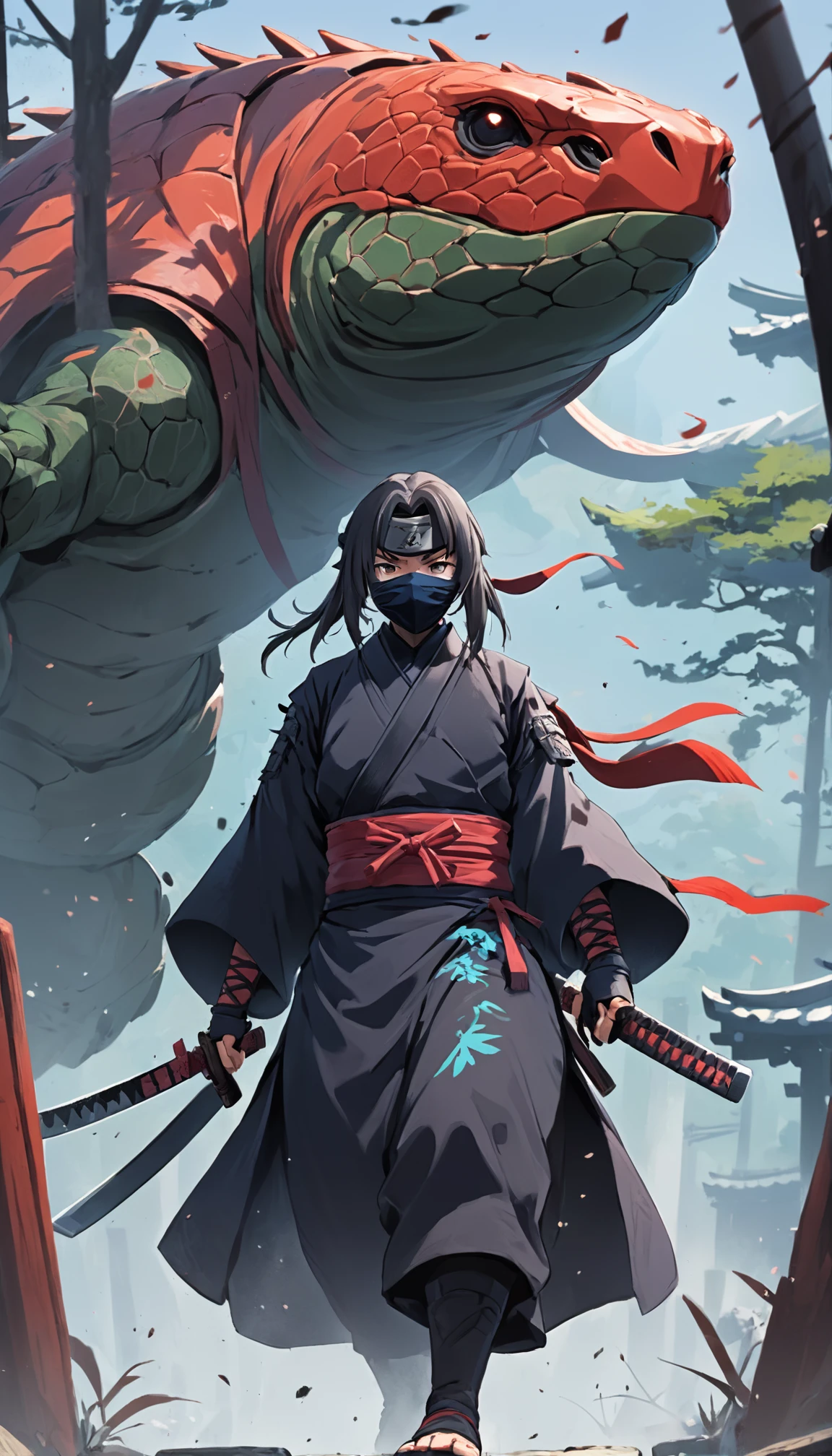 Tartaruga ninja the last Ronin , Scenario with destruction , oriental style setting , imagens sem deformidades , olhar fixo , melhor qualidade em tudo , obra prima
