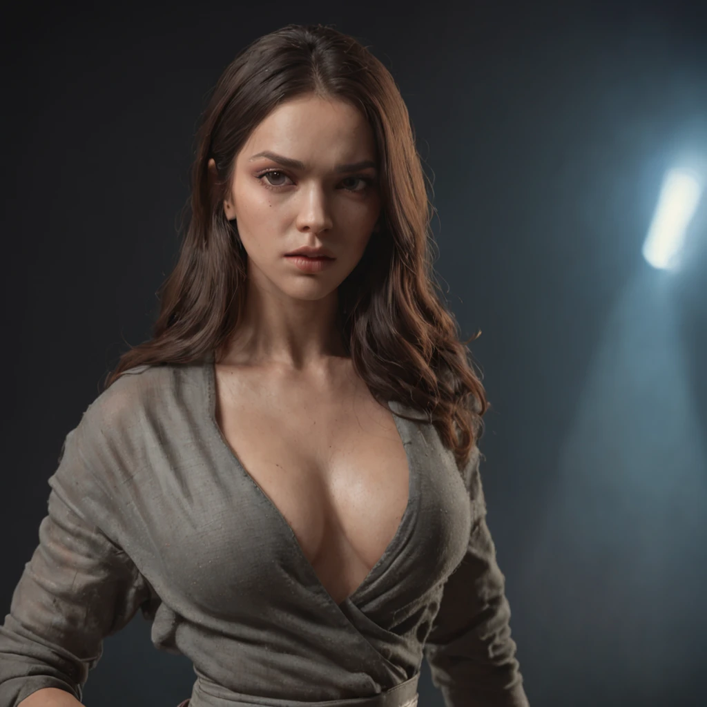 (Professional 3D rendering:1.3) de (Realistic:1.3) foto de arte mais bonita do mundo,Apresenta mulheres suaves e brilhantes, ((Epic woman angry look long hair and fierce expression in dynamic pose, fantastic location)), corpo inteiro 8k unidade render, action shot, poros da pele, very dark lighting, sombreamento pesado, circunstanciado, rosto detalhado, (Vibrando, Foto realista, Realistic, Dramatic, Escuro, foco nítido, 8k), (roupas vermelhas:1.4), ((((Use peles)))), (intrincado:1.4), decadente, (altamente detalhado:1.4), Pintura digital, rendering by octane, art stations, conceito-arte, liso, foco nítido, illustration, germe da arte, (Loish:0.23), Wlop Ilya Kuvshinov, e greg rutkowski e alphonse mucha gracias, (global ilumination, studiolight, light volumetric), chuva forte, floating particles, patife, fantasia, Nosso, Corpo inteiroesbiano, ((Fundo escuro e antigo da cidade:1.3)),CGSesociedade,art stations