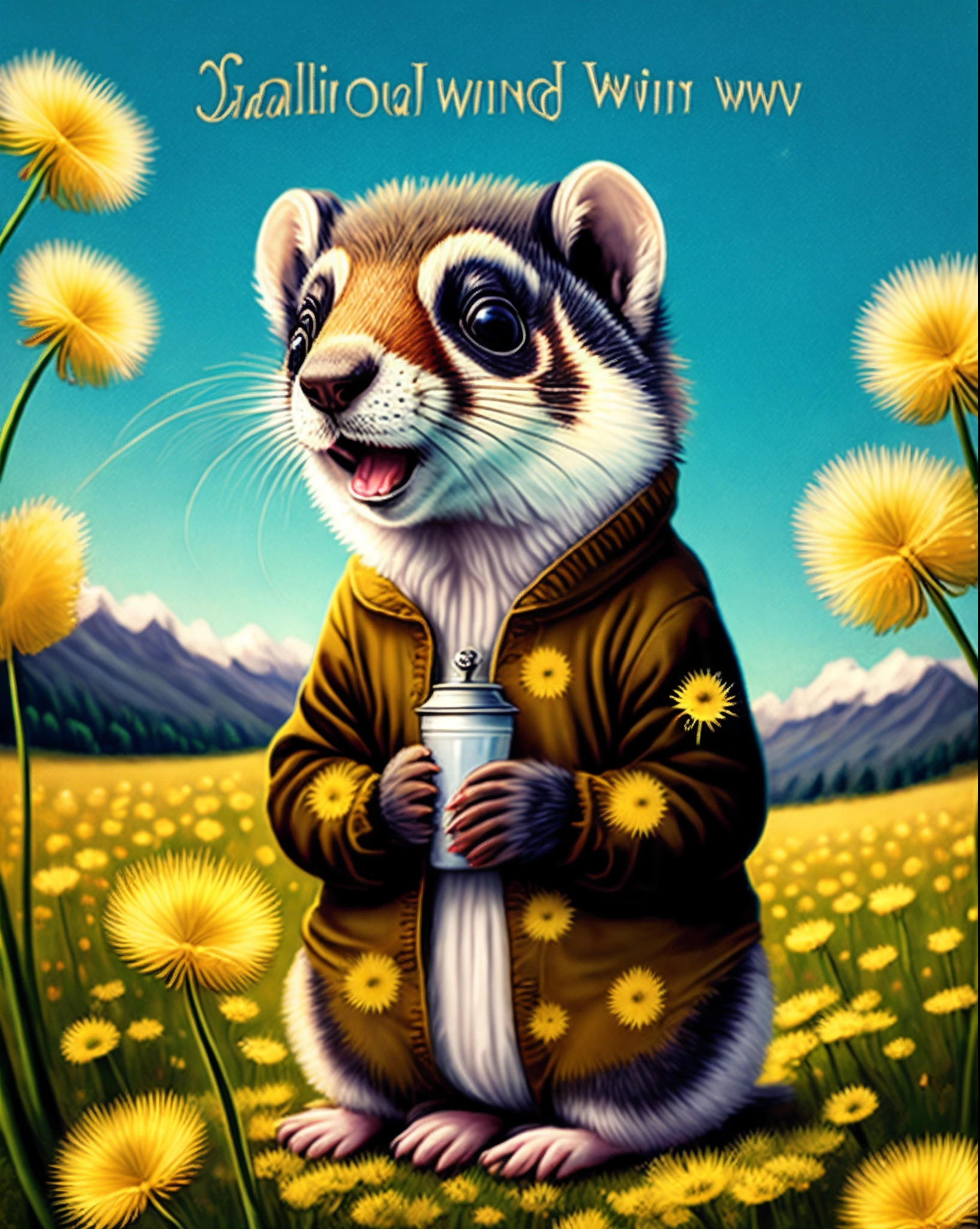 Drinking dandelion wine in the wind，Marmot in singing clothes