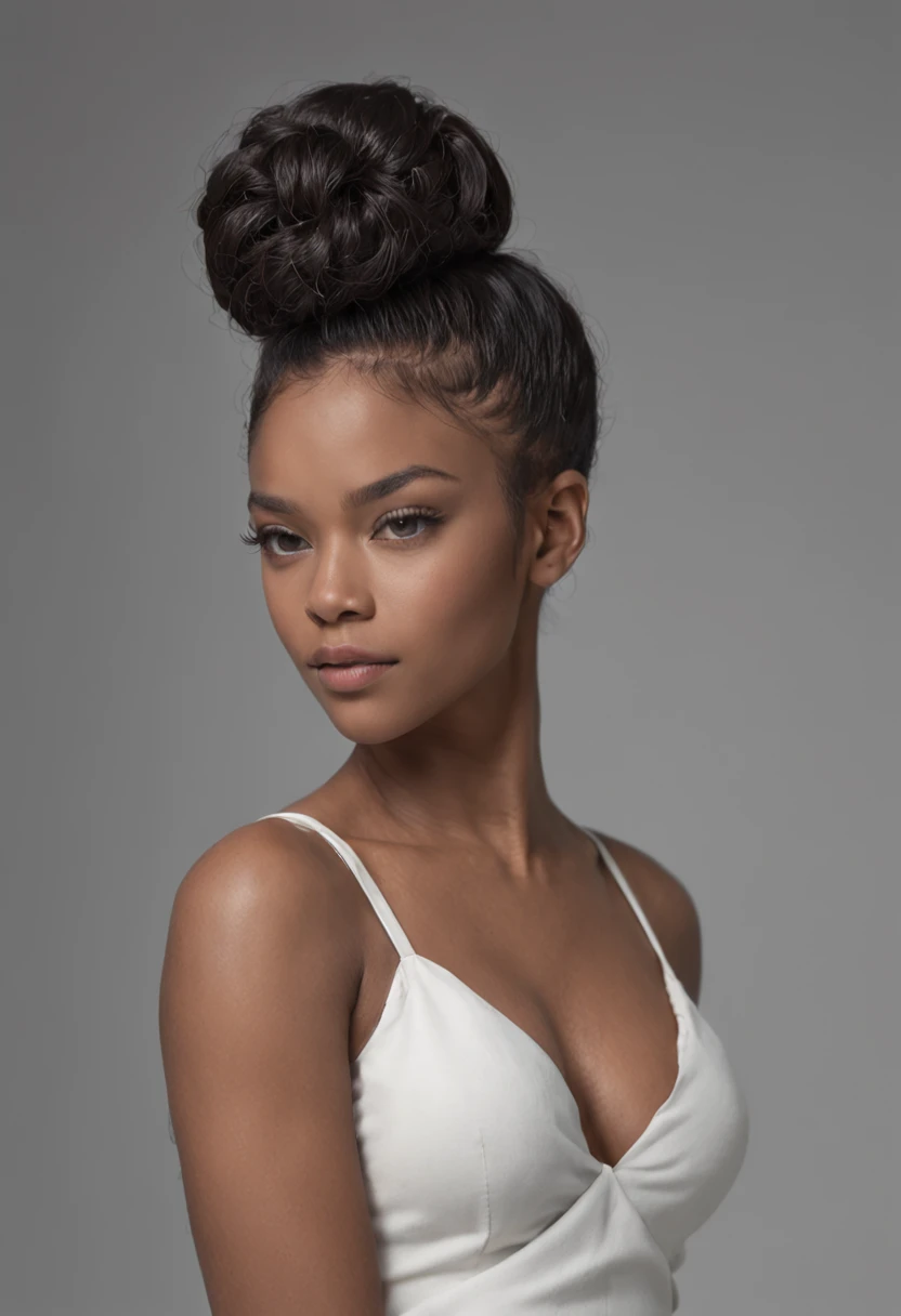 melhor qualidade, master part, Ultra High Definition 8K, (fotorrealista: 1.4), Fotografia RAW, no cartoon, Black girl with Rihanna-like features, close distance, cama, Escuro, Azul, quarto pequeno, fino, camisa, small fabric area, mamas laterais, mamas inferiores, Emphasis on the chest, short hair, cabelos negros, parte superior do corpo, Seios enormes, (Big)), (Seios delirantes)), cintura fina, (Babando: 1.5), Bochechas vermelhas, (choro: 1.3) --auto