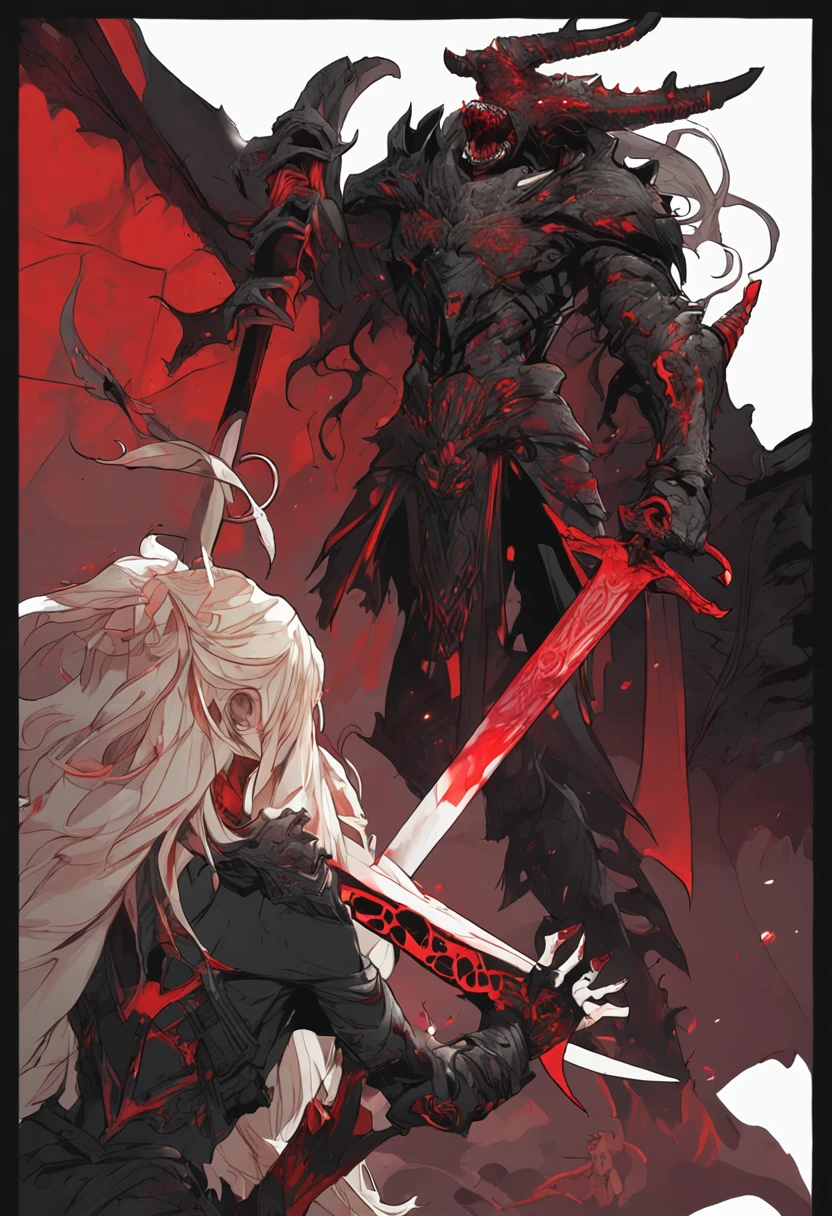 Great Sword, Demon Style, Red and Black Pairing, Bones, Flesh and Teeth