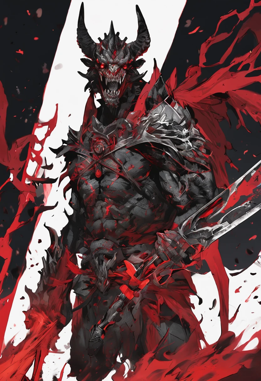 Demon, red, sharp teeth, male