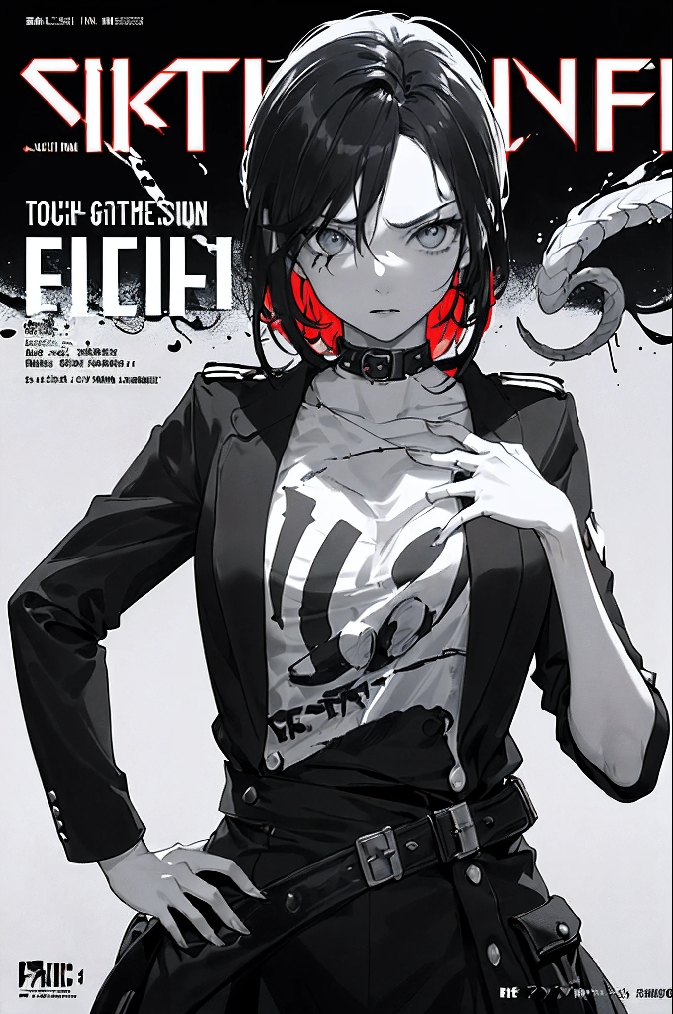 ((((dramatic))), (((gritty))), (((intense))) film poster featuring a young woman as the central character. She stands confidently in the center of the poster, wearing a stylish and edgy outfit, with a determined expression on her face. The background is dark and gritty, with a sense of danger and intensity. The text is bold and attention-grabbing, with a catchy tagline that adds to the overall feeling of drama and excitement. The color palette is mainly dark with splashes of vibrant colors, giving the poster a dynamic and visually striking appearance,tachi-e
(magazine:1.3), (cover-style:1.3), fashionable, woman, vibrant, outfit, posing, front, colorful, dynamic, background, elements, confident, expression, holding, statement, accessory, majestic, coiled, around, touch, scene, text, cover, bold, attention-grabbing, title, stylish, font, catchy, headline, larger, striking, modern, trendy, focus, fashion,