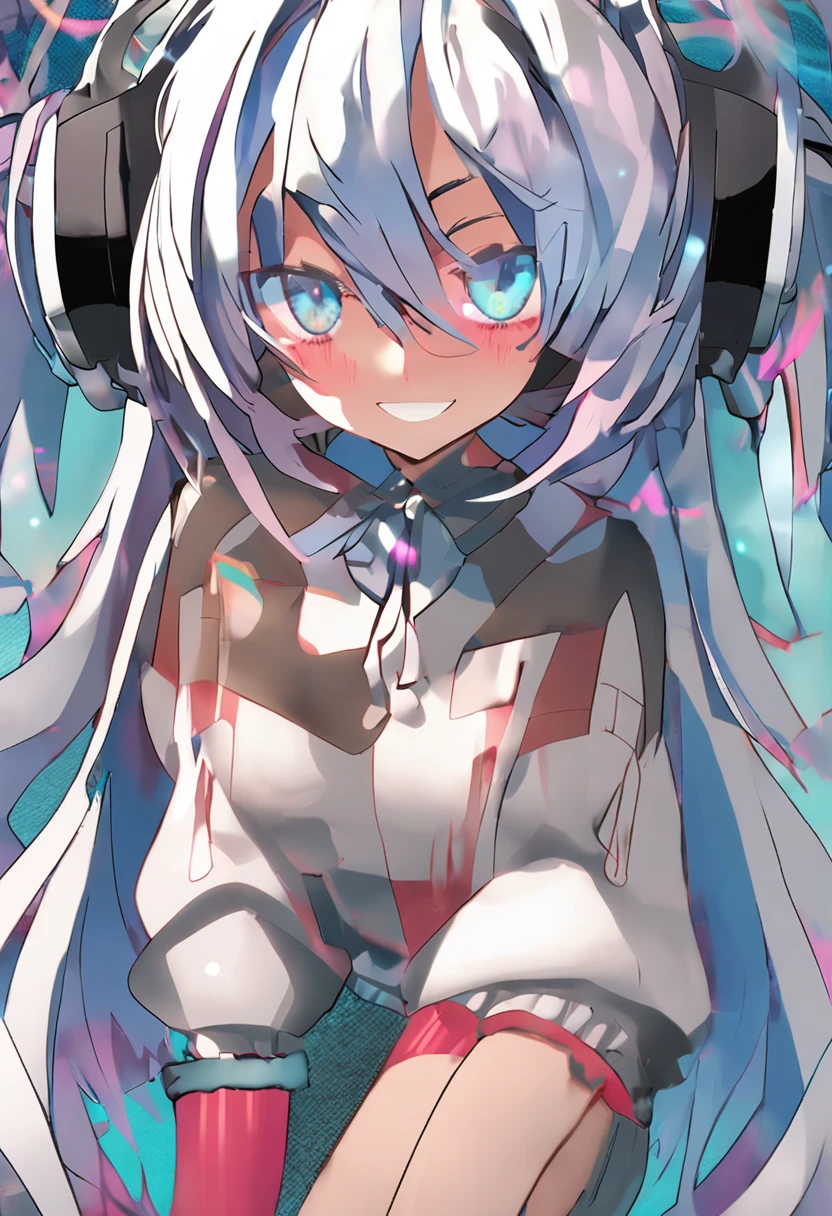 hair bobbles, wince, long eyelasher, solid circle eyes, Light smile, Ear blush, Fang, surrealism, shadowing, anaglyph, stereograms, tachi-e, angle of view, Atmospheric perspective, High detail, anime big breast, dither, 8K, ccurate, hyper HD,