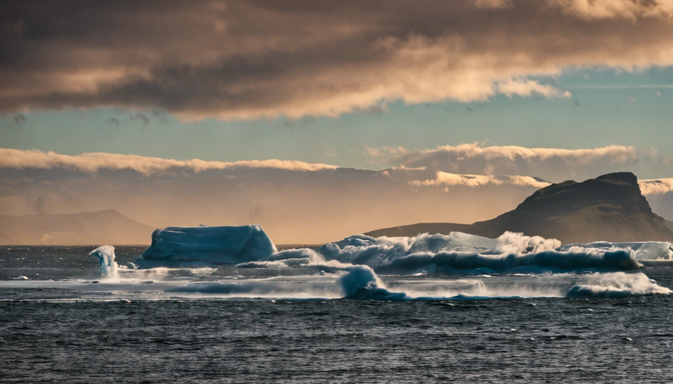 Norwegian Sea from the ferry to Sandvík, the only place in Iceland above the Arctic Circle, 8k, raw