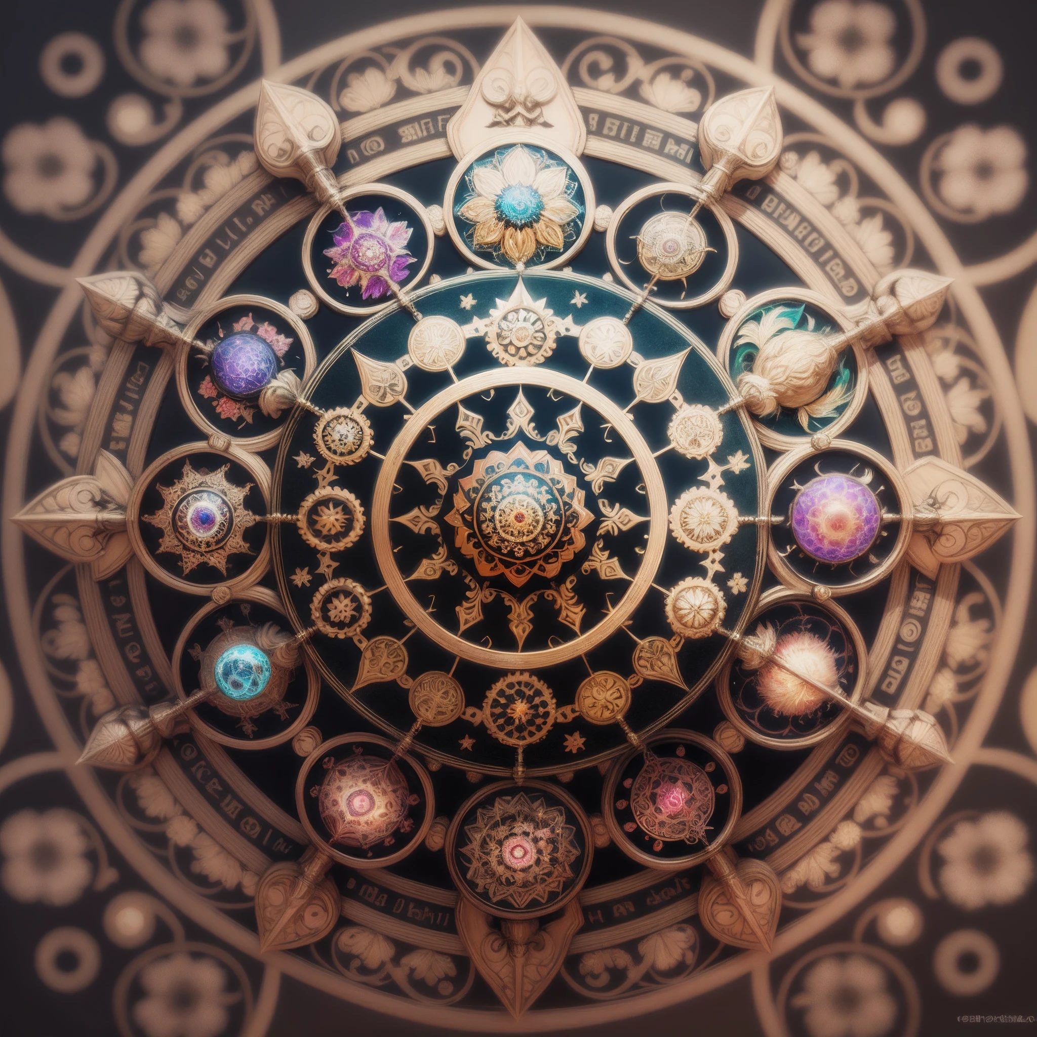 Spiritual mandala smudged fantasy feathers 3d -- ar 3:4 --auto --s2