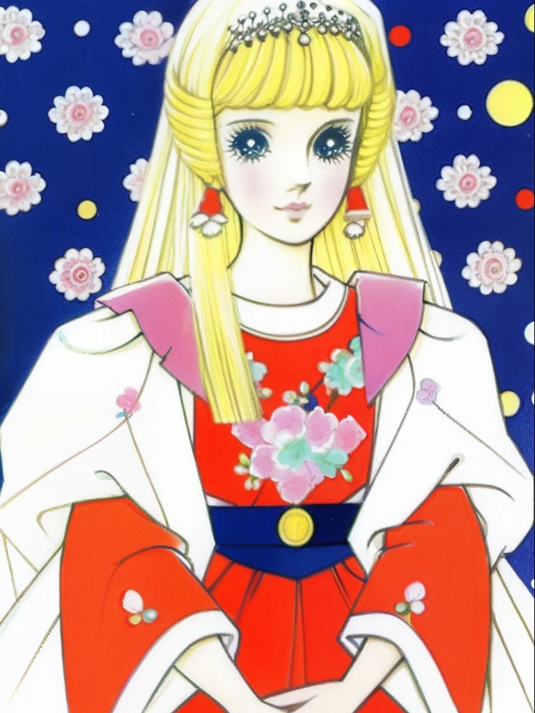 downy，1980 anime，Retro anime，Rumiko Takahashi，gentleness，Brush strokes，Gorgeous dress，The princess's wardrobe，blond hairbl