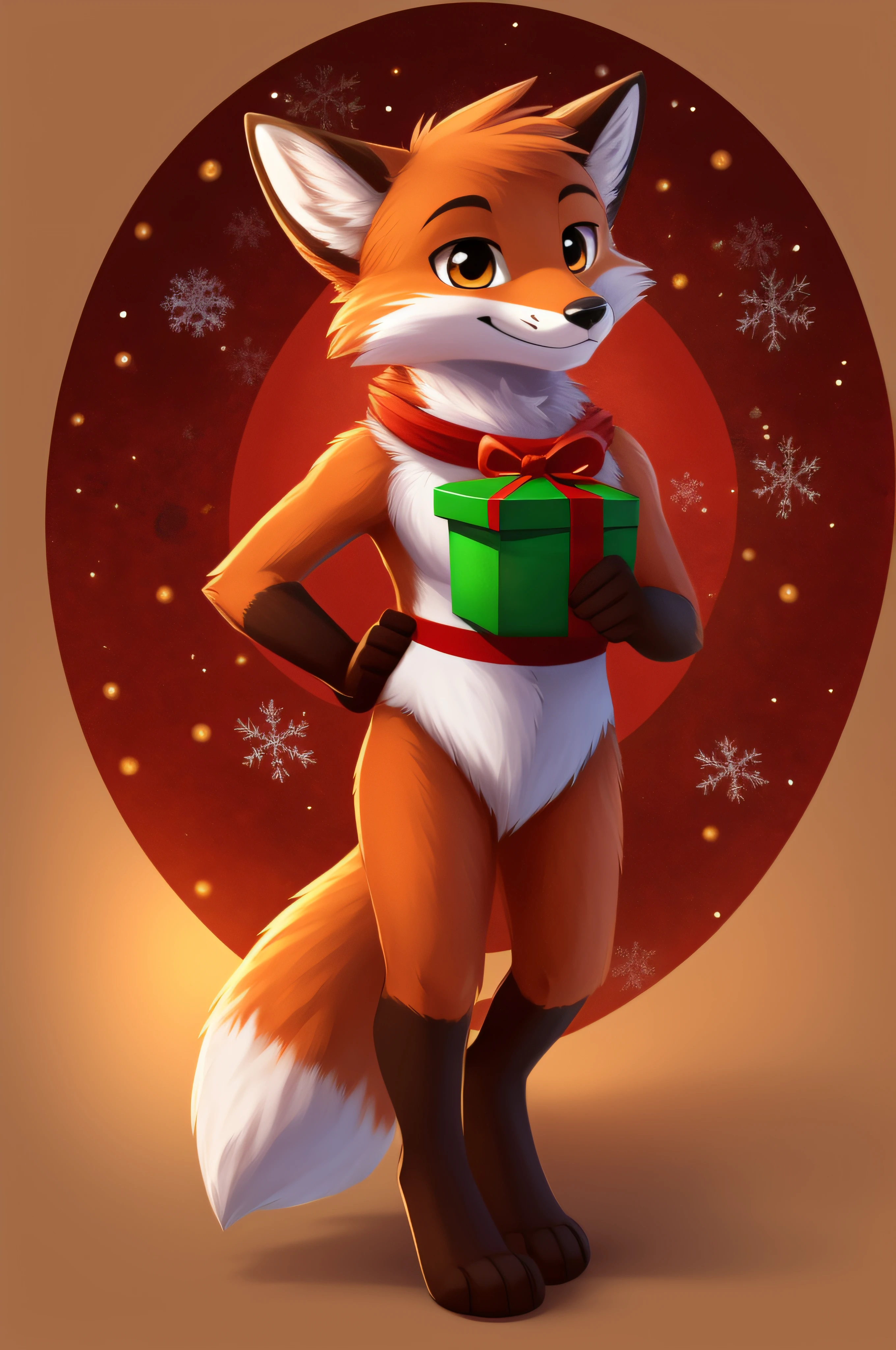 Animal heads，red fox，Personal，Positive，Christmas，detailed full body，leges，No background，Remove the background