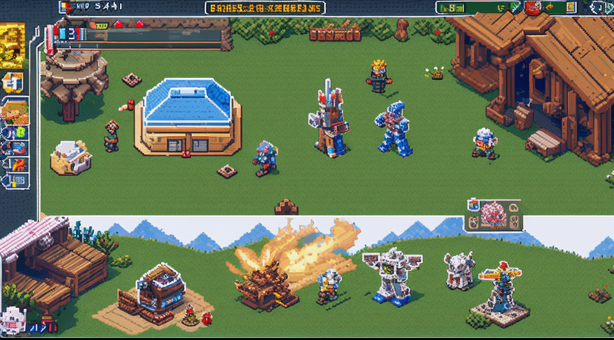 pixel game，character  design，super mecha，All kinds of artillery， Pixel art #pixelart