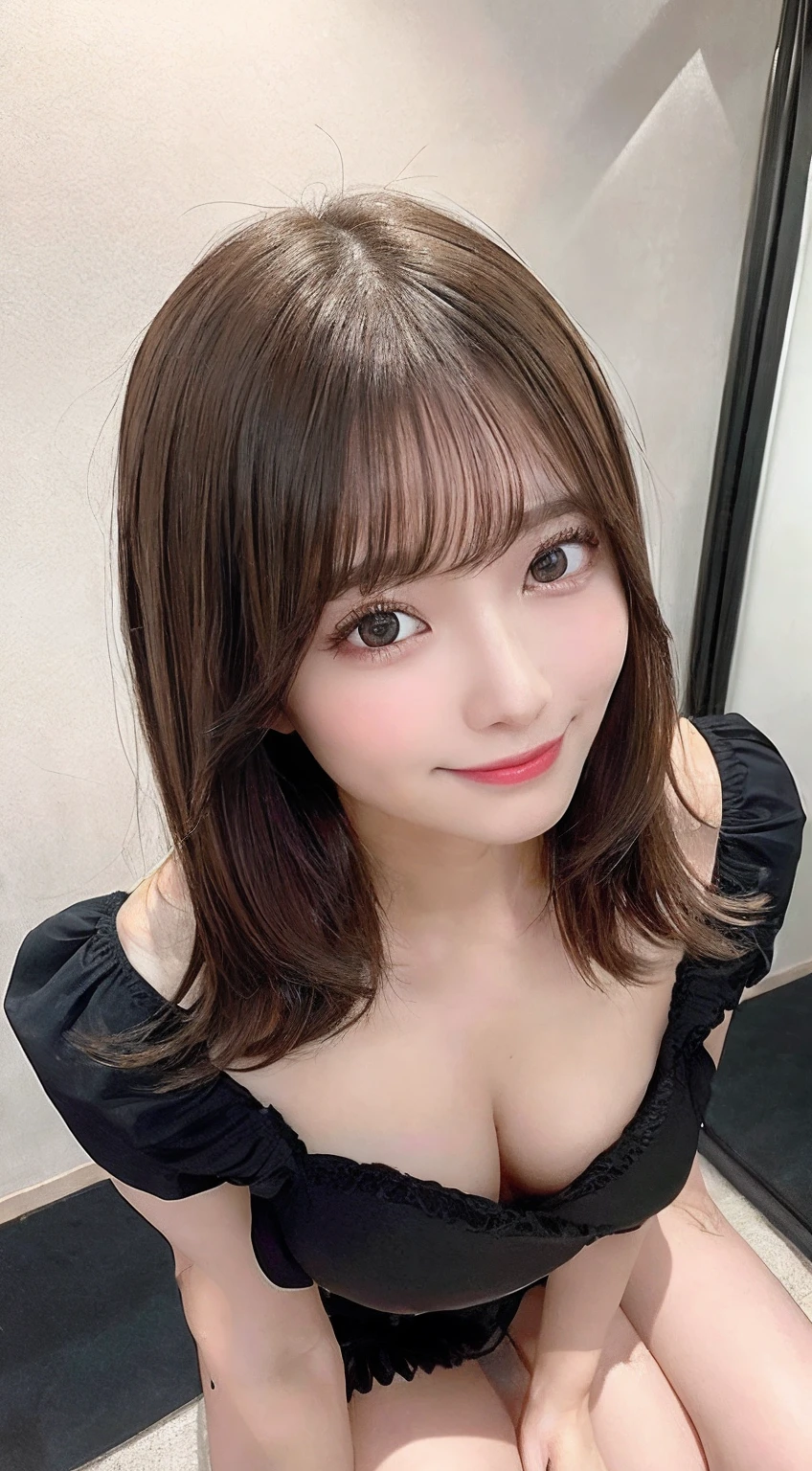 20-year-old girl,Japanese,Huge breasts, 1 girl per photo, Full Body Shot, View from the front, Japanese, pretty girl, Luxurious appearance, Very cute face, The best smile,Glossy Lips, Sweaty body, Double eyelids on both eyes, Natural Makeup, Shiny and smooth light brown long hair, Asymmetrical bangs, Sunburned skin, Center image, 8k resolution, Attention to detail, Detailed hairstyle, Detailed face, Great cinema lighting, Octane Rendering, Vibrant, Surreal, Perfect limbs, Perfect Anatomy、sexy、Oil Body、