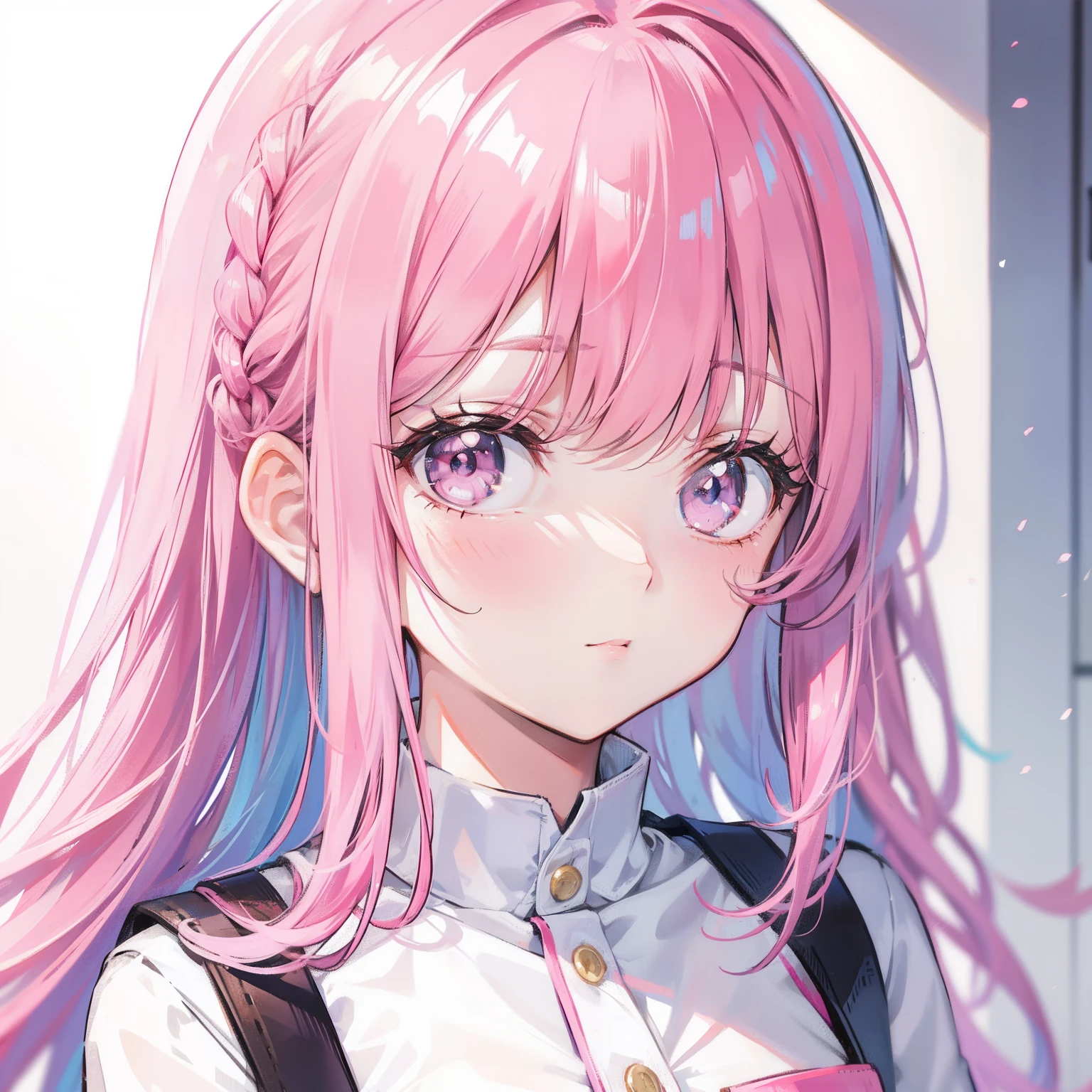 Pink bangs,Cute girl