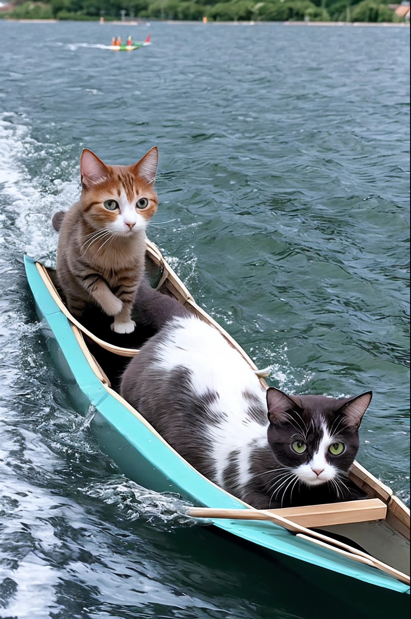 Cute Cat Doing the Boat Race Mini Character Anime Deformed