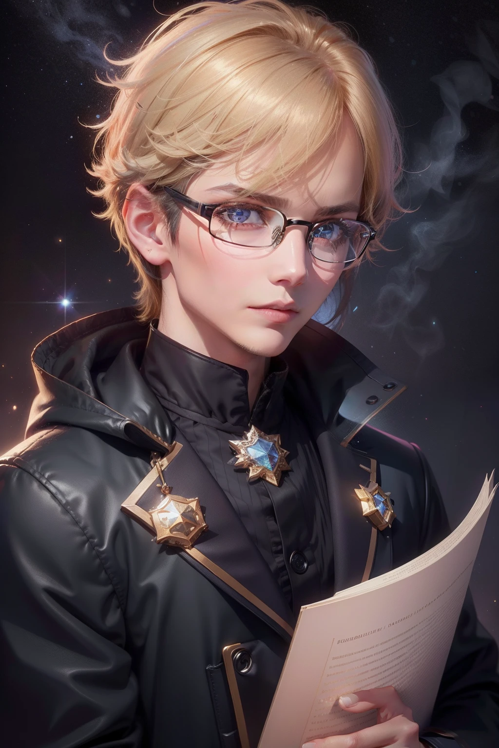 black-frame glasses