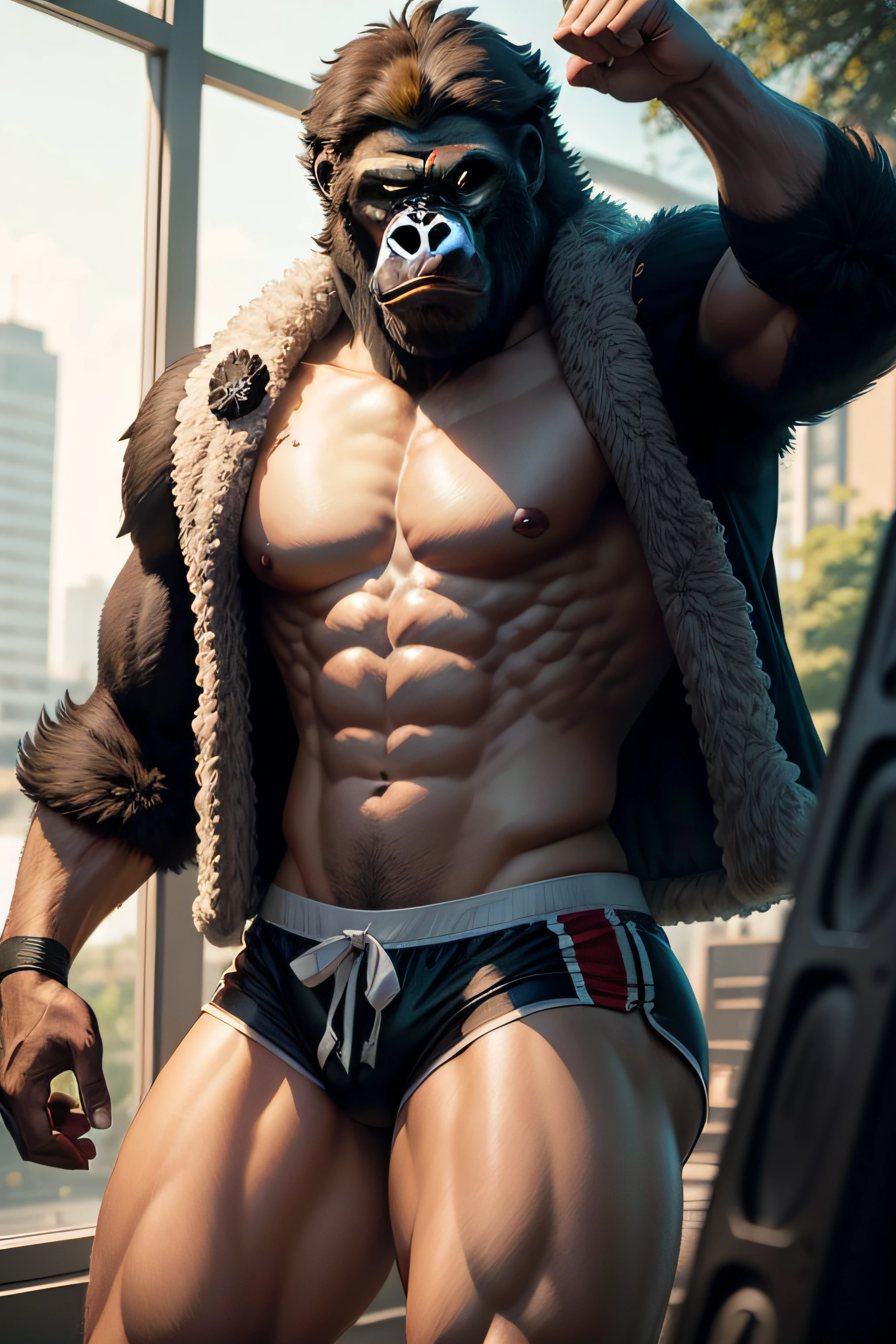 Gorilla mixed martial arts、gorilla、Gorilla Martial Artist、Animal gorilla、Beautiful and shaggy fur