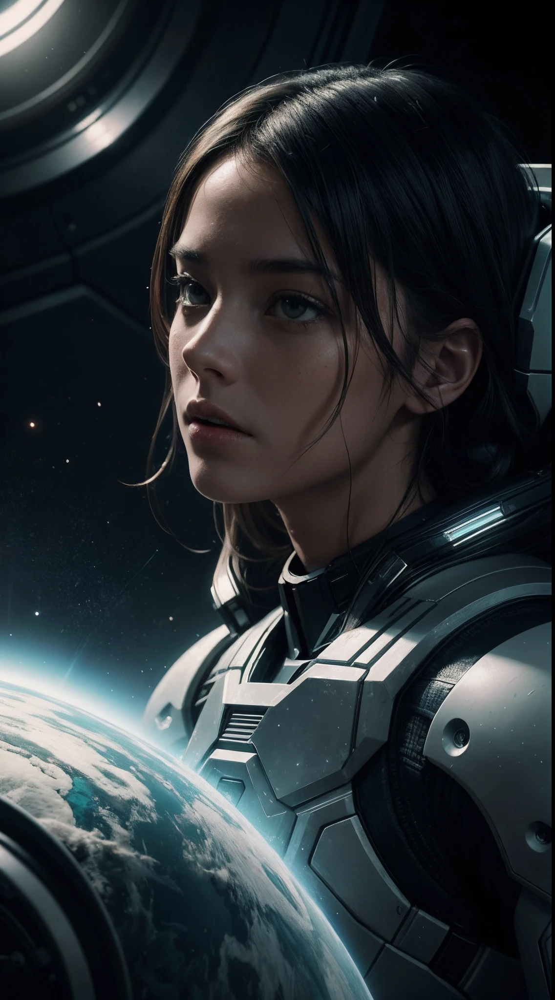 Masterpiece, Best Quality, Epic sci-fi adventure story, Clothing Details, Liquid effect, cosmic, Interstellar battlefield photography, natural light, photo realism, cinematic rendering, Ray Tracing, Highest Quality, highest detail, Cinematic, The Third Kind of Face, Blur Effect, long exposure, 16k, Ultra HD, natural lighting, Soft Natural 3D Cinematic Perfect Light, chiaroscuro, Award-winning photography, Masterpiece, Ultra HD, Realistic, Vivid colors --auto