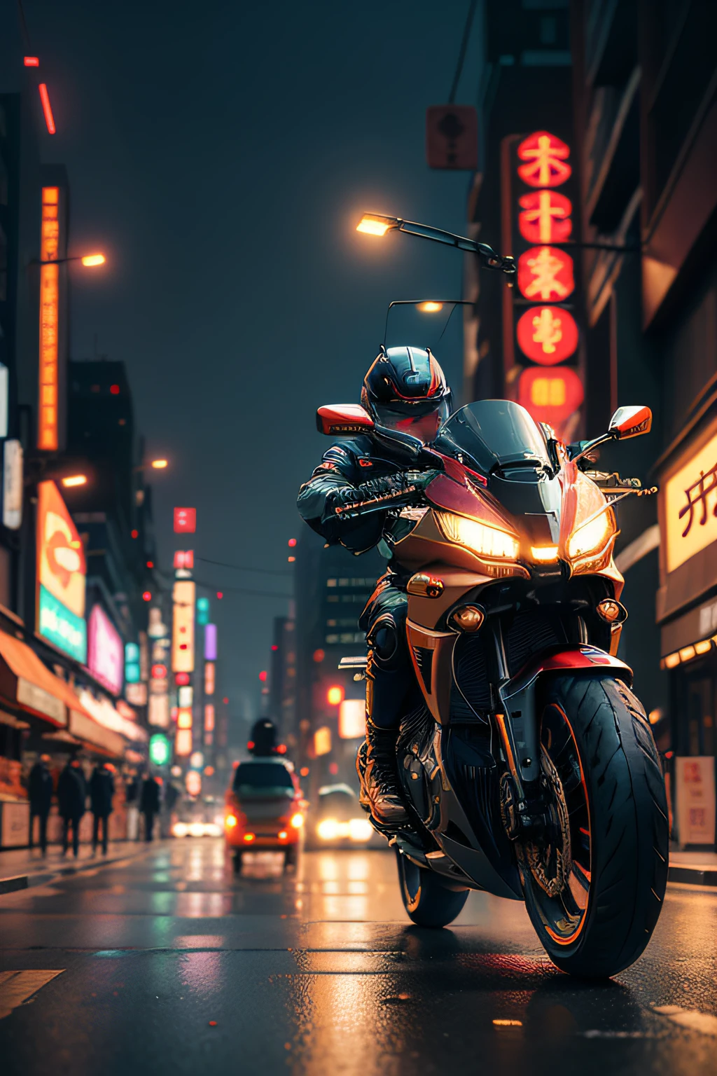 (bokeh effect) (dynamic angle) (tmasterpiece) (Streets of Tokyo) (cantharis) (Sateen) (natta) Empty City Dark (neonlight) pixelart (pixilated) Cyberpunk (Retro)，There are no characters，vehicles，Zhu Jae-beom, author，