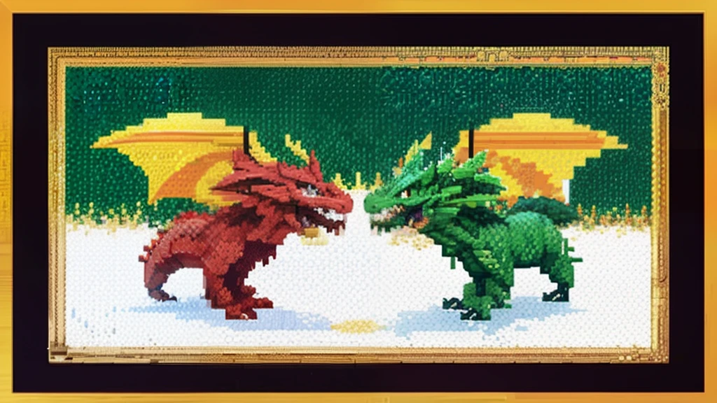 鸟山明风格,Flat pixel games《dragon quest》,Game monster design,(a Oriental Dragons:1.4),Full body like,16-bit pixels