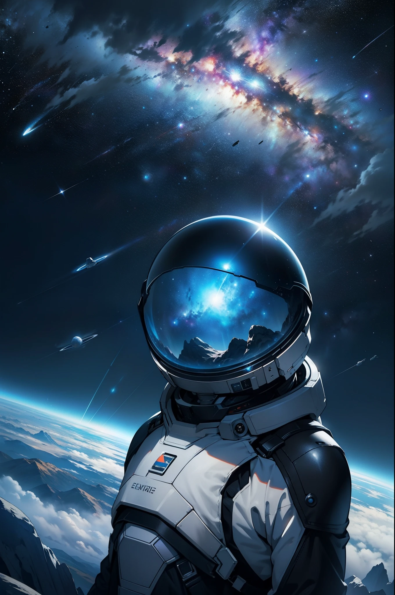 "Interstellar: epic space exploration, breathtaking cosmic vistas, futuristic spacecraft, intergalactic journey, awe-inspiring celestial scenes, distant star systems, ethereal nebulae, grandeur of the universe, cosmic mysteries unraveling, surreal interstellar landscapes."