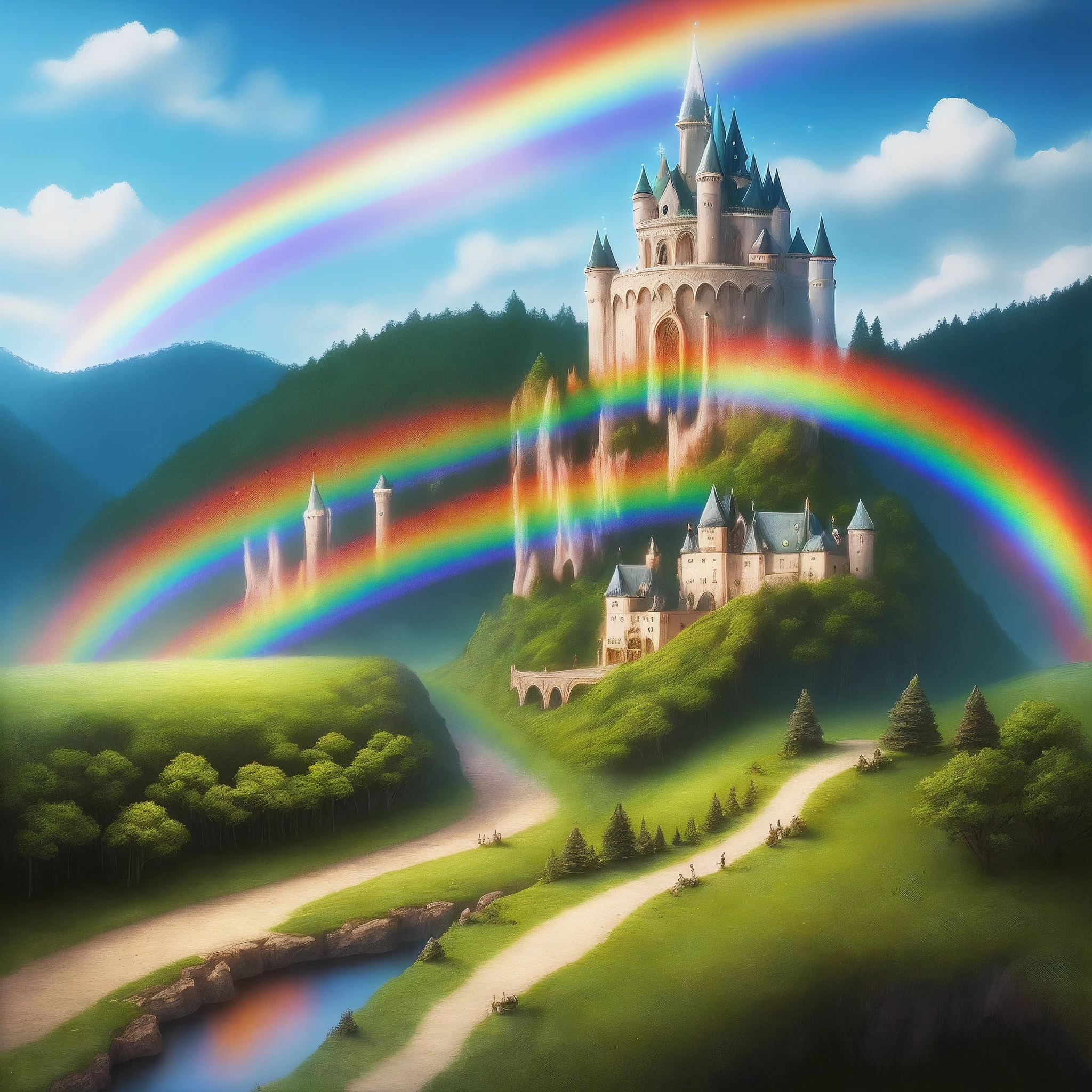 Fairy landscapes, there are tiny fairies, there are sparkling rainbows,