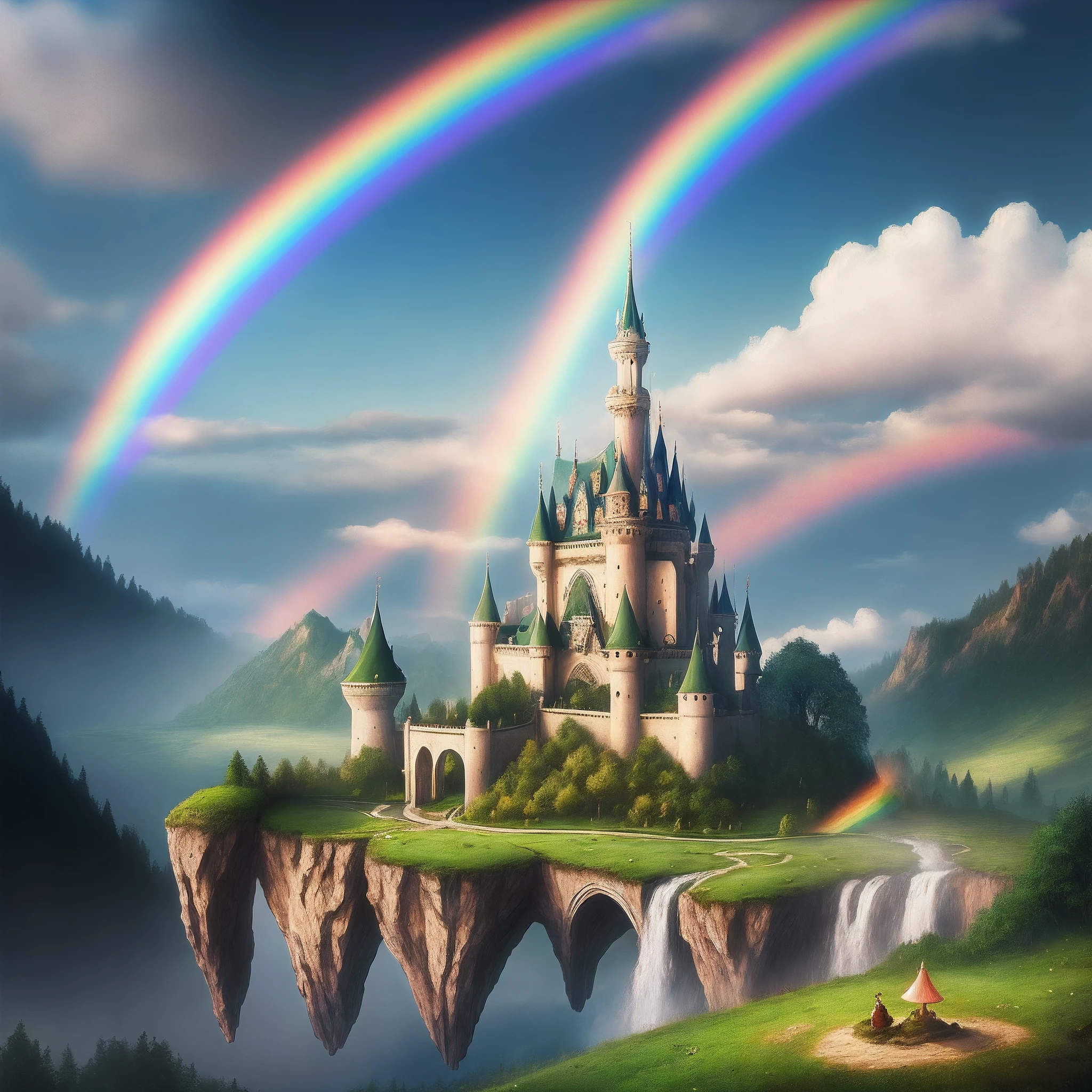 Fairy landscapes, there are tiny fairies, there are sparkling rainbows,