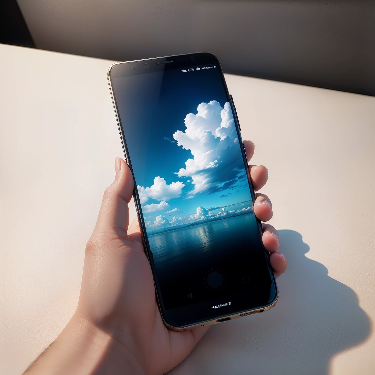 phone，huawei ，in the sky