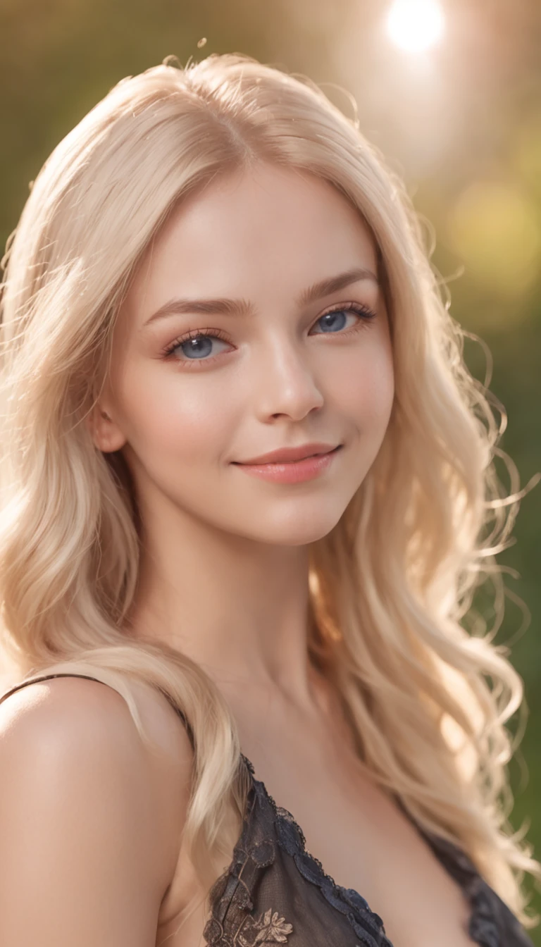 fashion model 25 years old, full body, sexy look, perfect eyes, perfect iris, perfect lips, perfect teeth, perfect skin, soft front light, glow, HDR, (muted colors:1.2) blond, cute smile,  (Nude), portrait, hyper realistic, Nikon high end camera, perfect smile hyper realistic skin, "it is okay" face