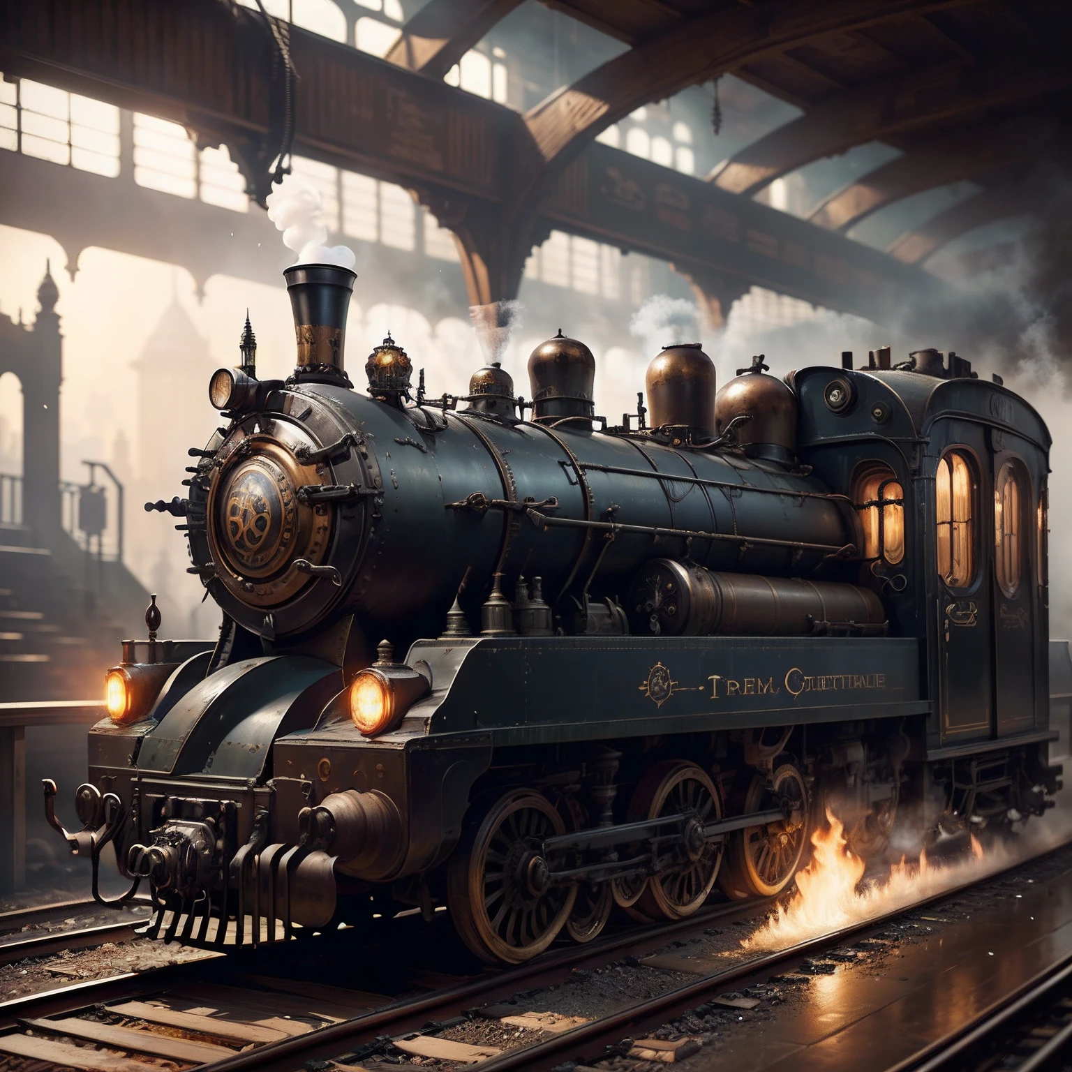 steampunkai, overcomplicated train machine