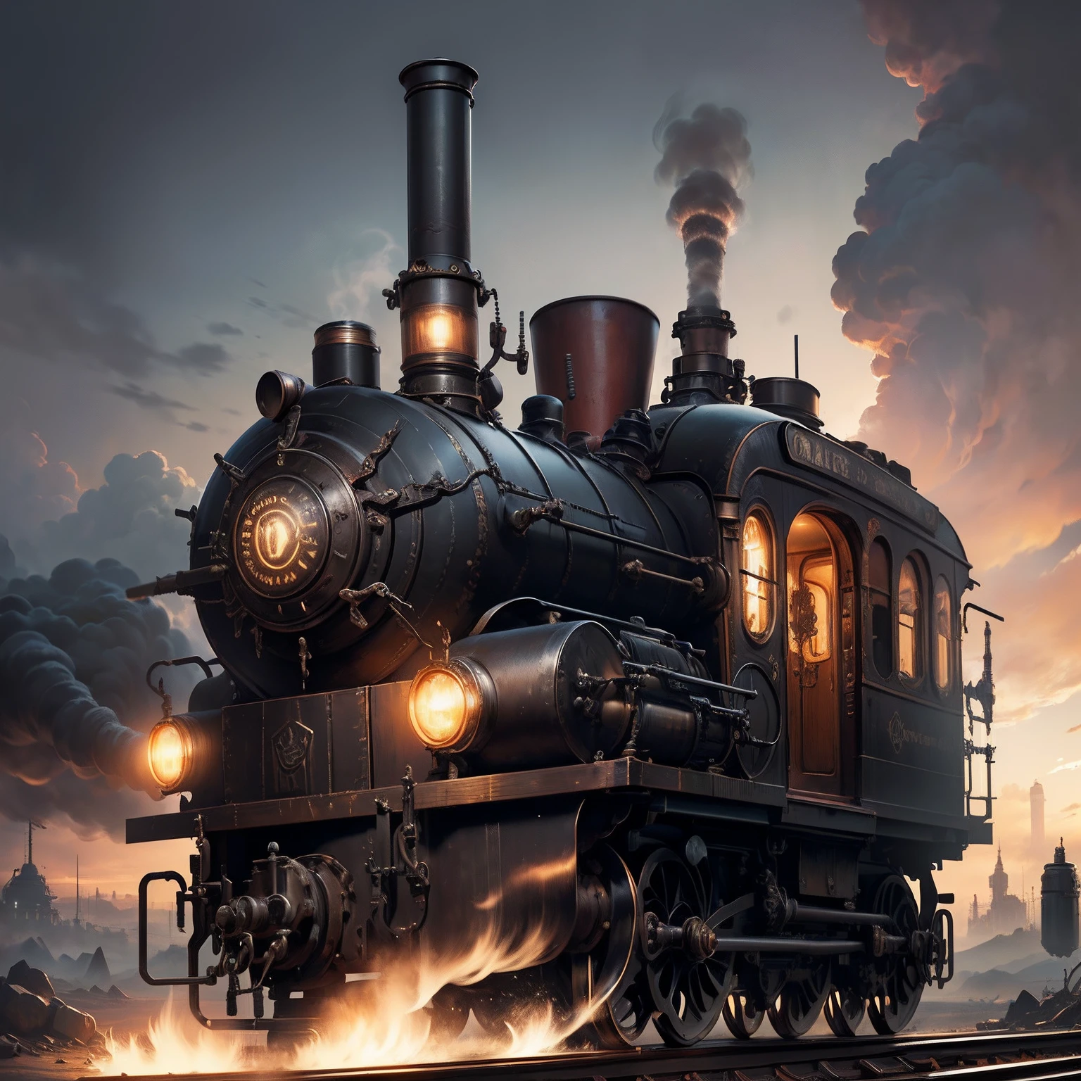 steampunkai, overcomplicated train machine