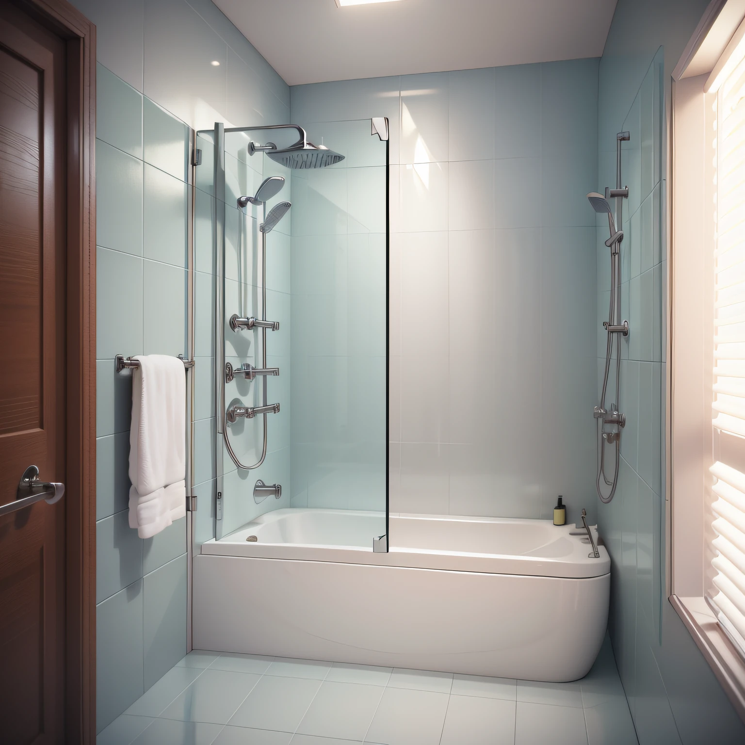 Modern Shower bathroom with Tiles