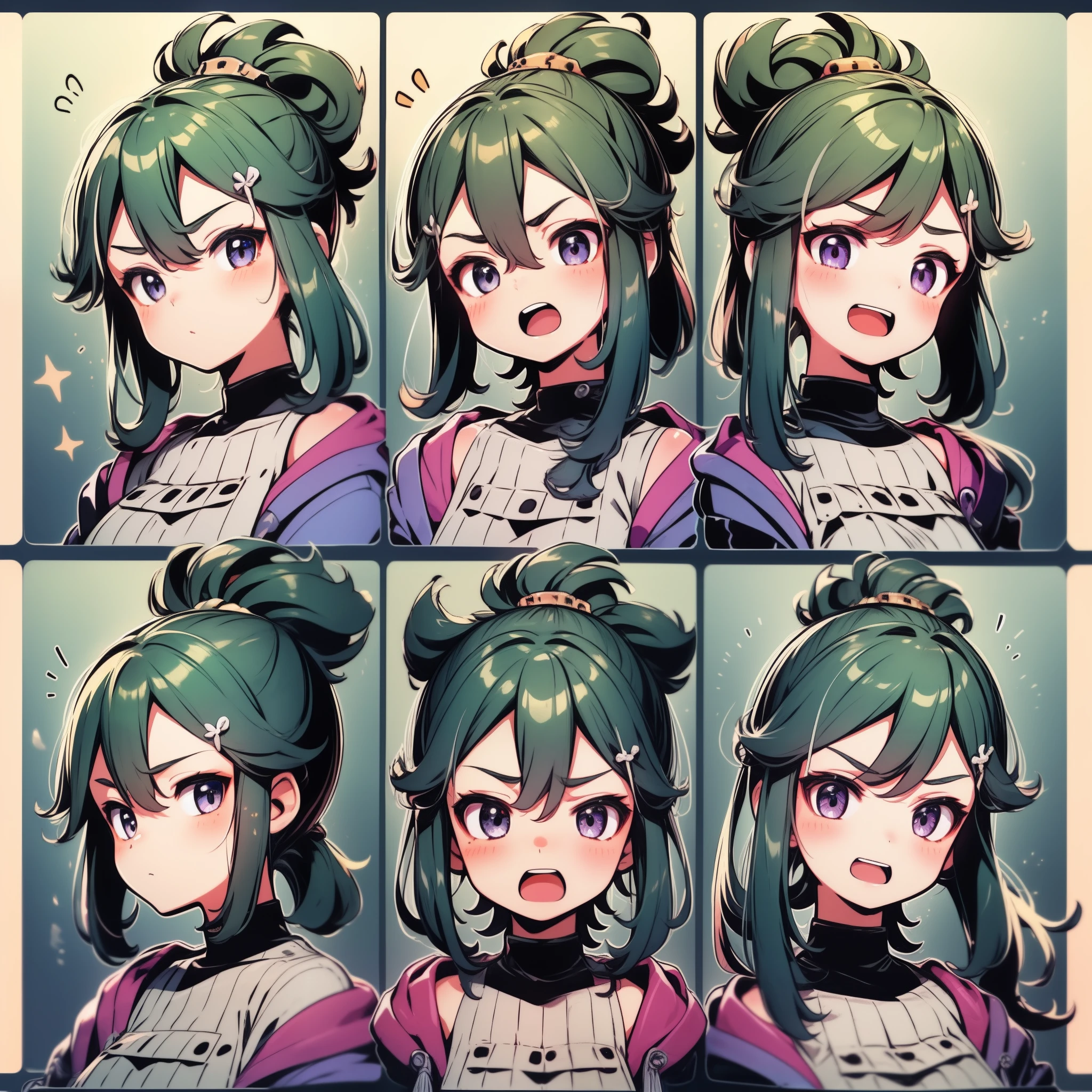 1 Cute Girl,9 tables,9 poses and expressions,Different emotions,10
