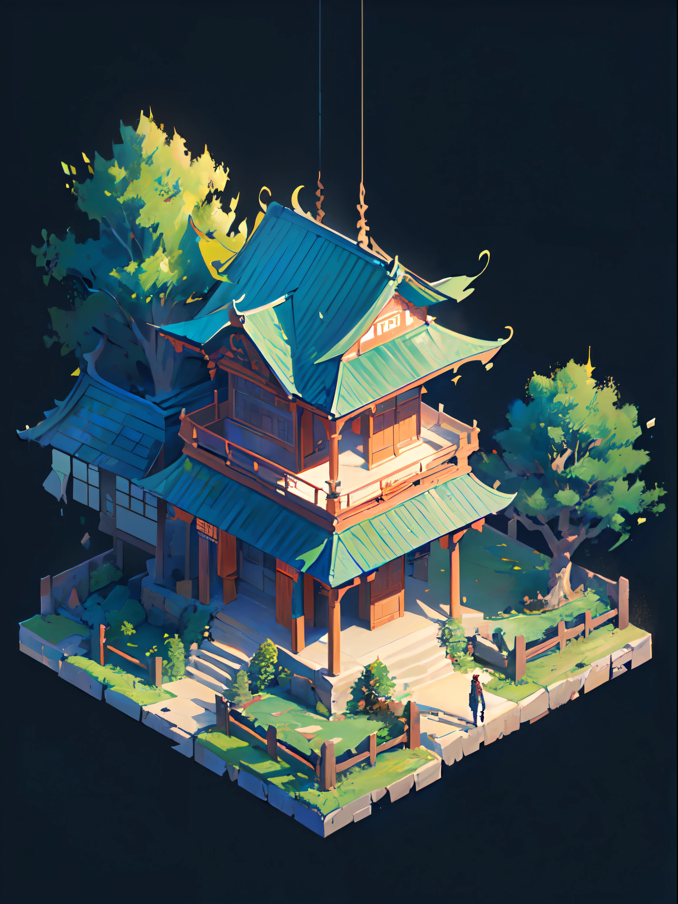 (isometry:1.5), (Masterpiece, Top quality, Best quality, offcial art, Beautiful and aesthetic:1.2),(16k, Best quality, Masterpiece:1.2),architecture, [:(Black background:1.5):40],Simple background,east asian architecture, (Simple background:1.5), scenery, No Man, stairways, Building, wall, Doorway building, stairways, Chinese architecture,(Another world:1.5),(Torn:1.5)