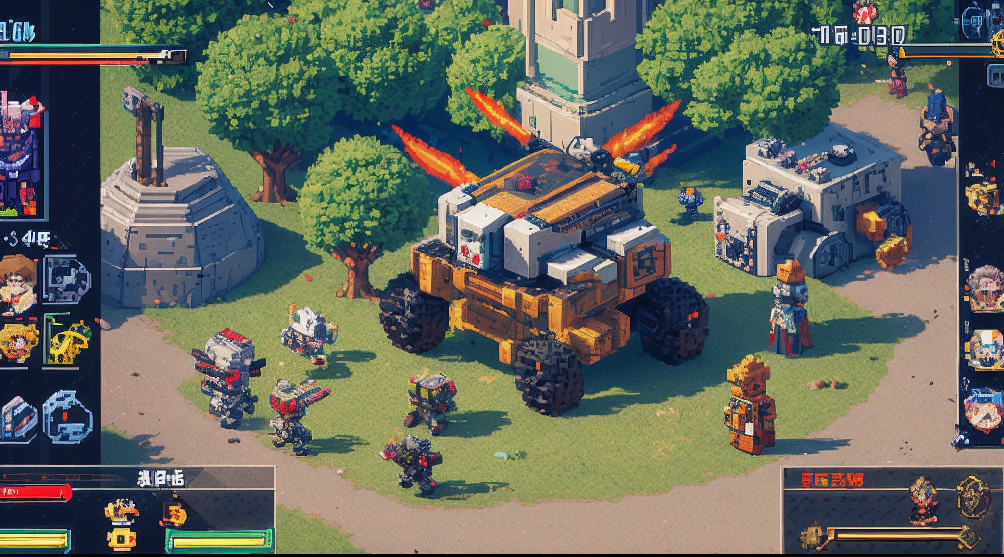 pixel game，character  design，super mecha，All kinds of artillery， Pixel art #pixelart