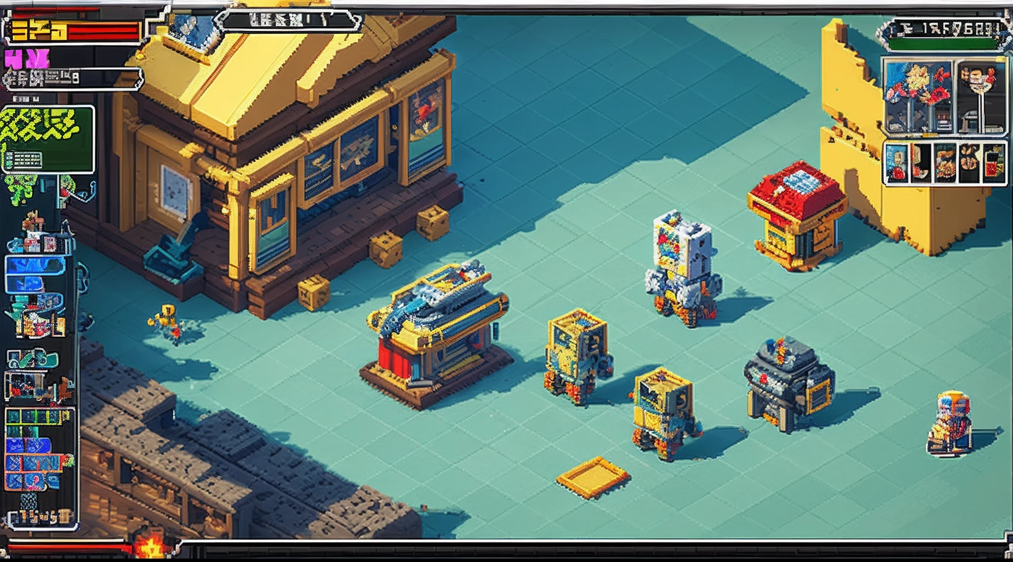 pixel game,character design,super mecha,All kinds of artillery, Pixel art #pixelart