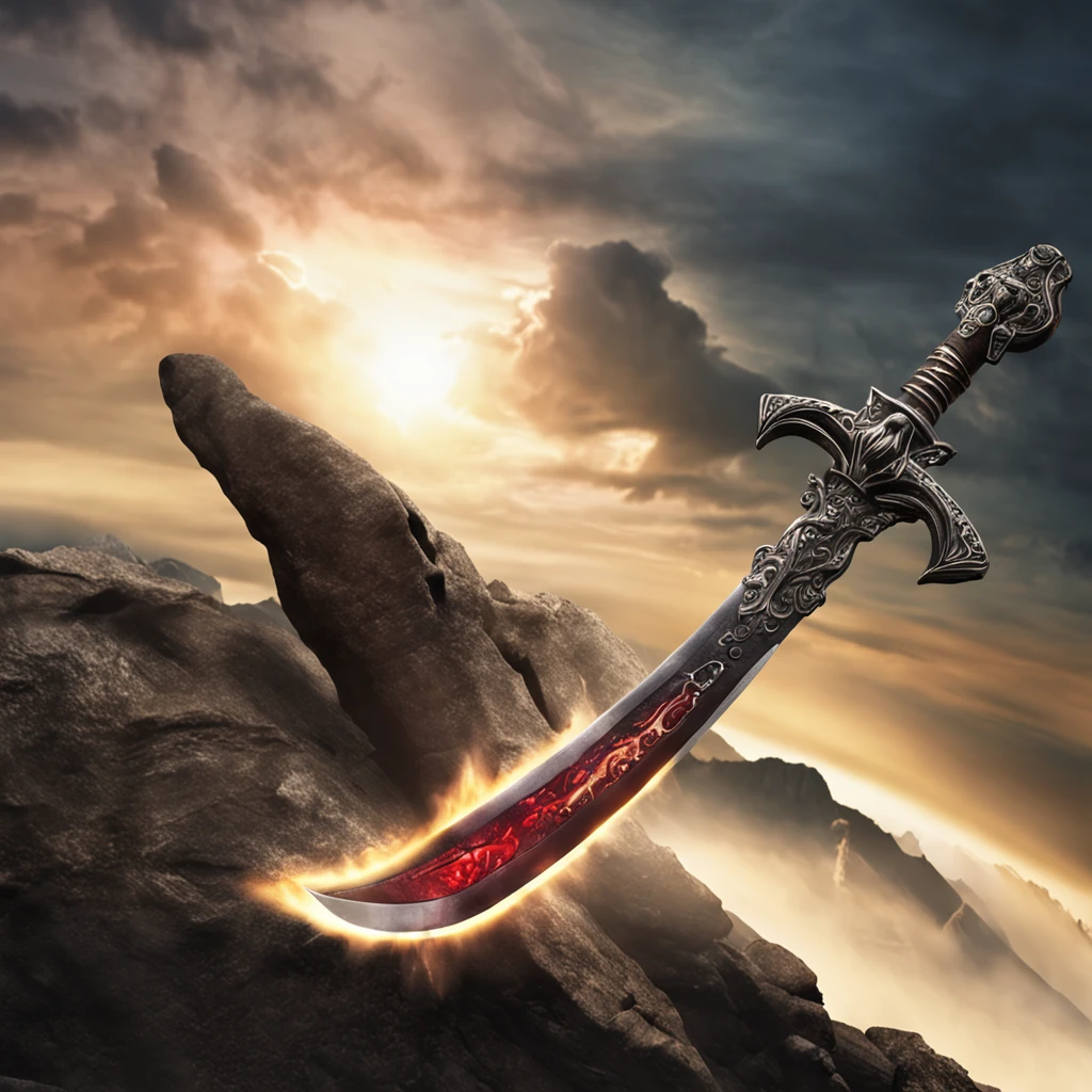 Barbarian sword, Best quality, Masterpiece, (photograph realistic:1.4), surrealism, Dream-like,fusionart, darkness control,