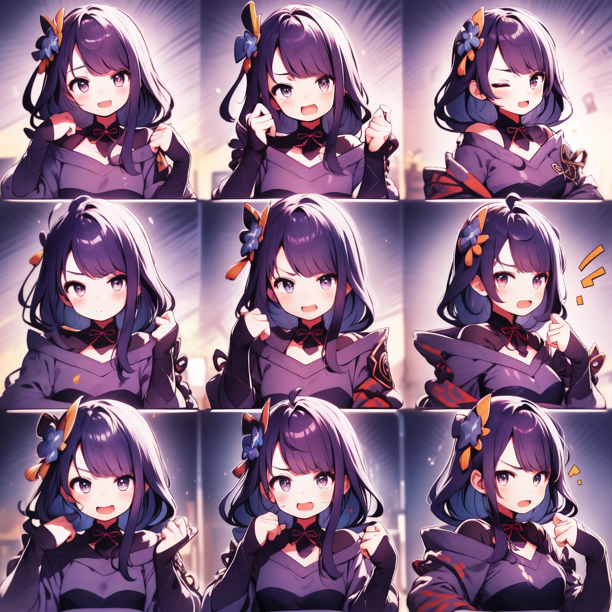 1 Cute Girl,9 tables,9 poses and expressions,Different emotions,10