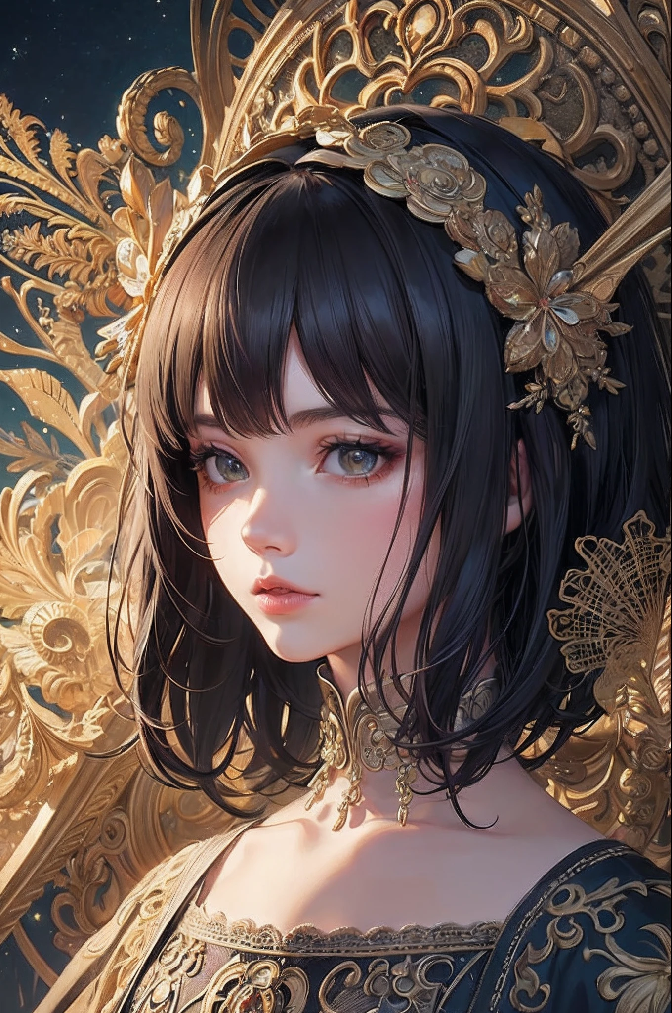 (masterpiece, top quality, best quality, official art, beautiful and aesthetic:1.2), (1girl), extreme detailed,(fractal art:1.3),colorful,highest detailed