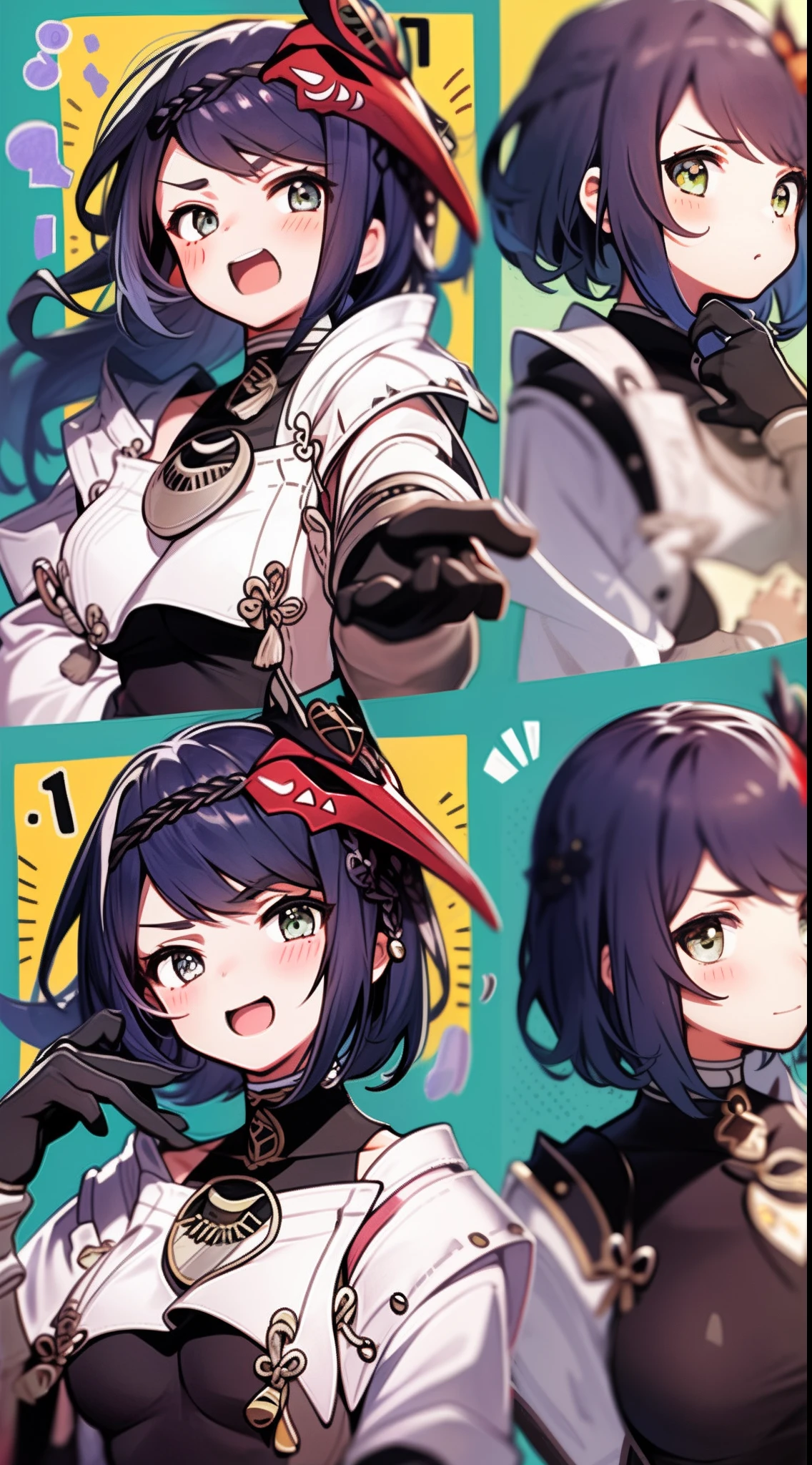 1 Cute Girl,9 tables,9 poses and expressions,Different emotions,10
