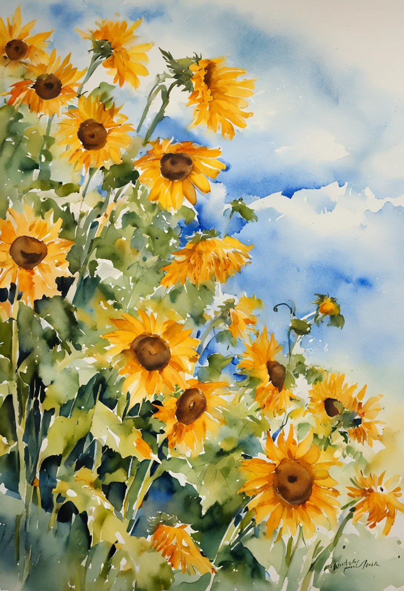 Saint Mary, mother of Jesus Christ, in the background, a clear and clear blue sky;,a field of sunflowers、Unreal Enginee 5, cinemactic, Low angle photo, motion blur, profundidade de campos,  Perfect color classification.  ultra-detalhada, Beautiful, insanamente detalhado, detalhes intrincados, Fotografia Editorial, Fotografado com uma lente de 50mm, profundidade de campos, Tilt Blur, Velocidade do obturador 1/1000, F/22. Mapas de luz, super brilhante