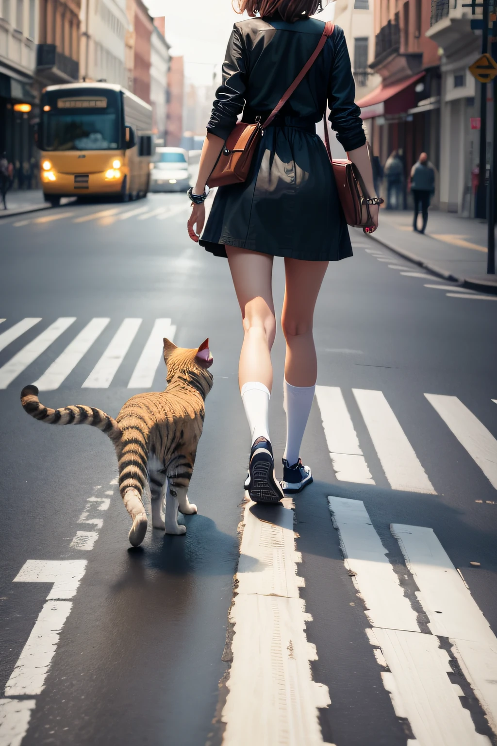 catss,walking on a,on the road