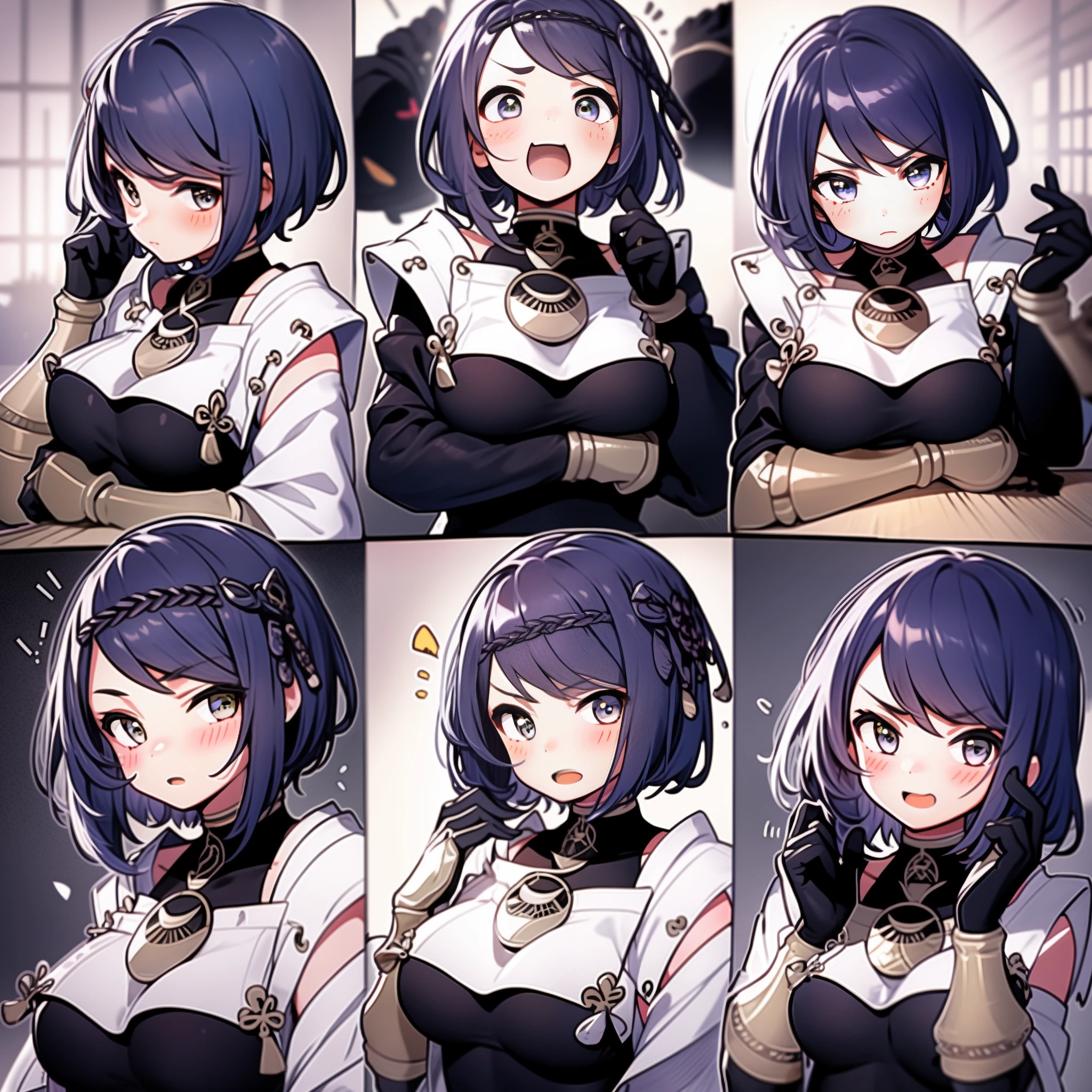 1 Cute Girl，9 tables，9 poses and expressions，Different emotions，10